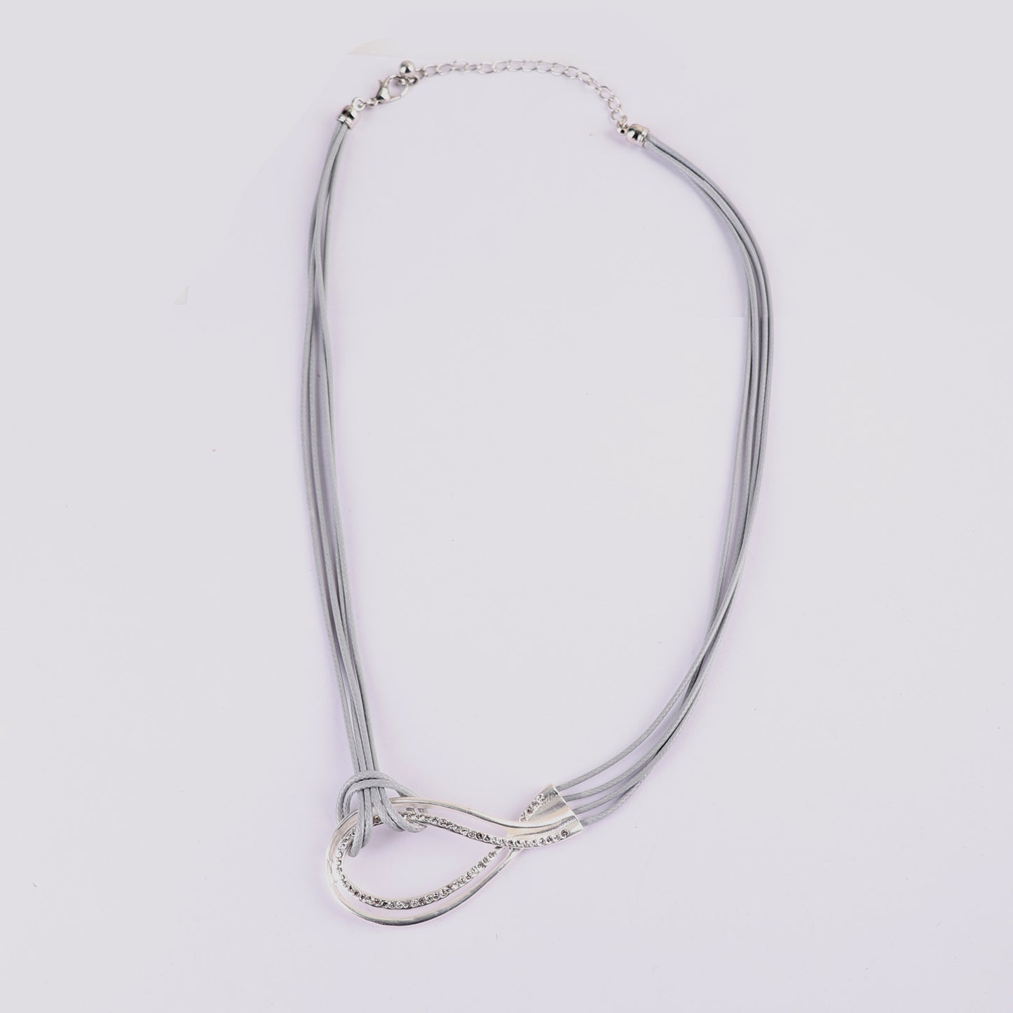 Necklace,Twisted Loop Necklace in Grey - Cippele Multi Store