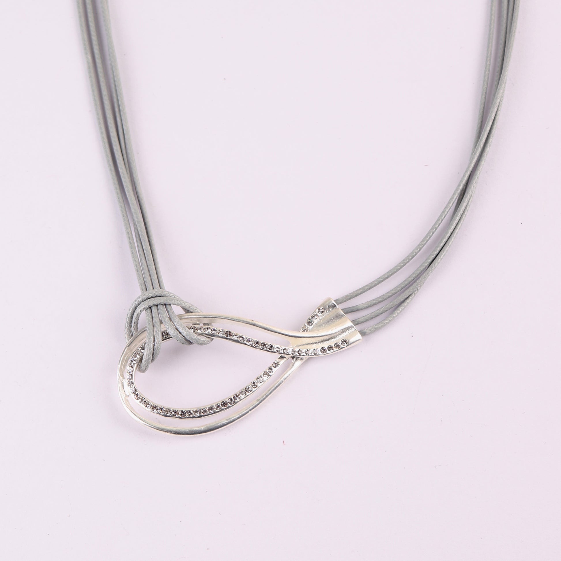 Necklace,Twisted Loop Necklace in Grey - Cippele Multi Store