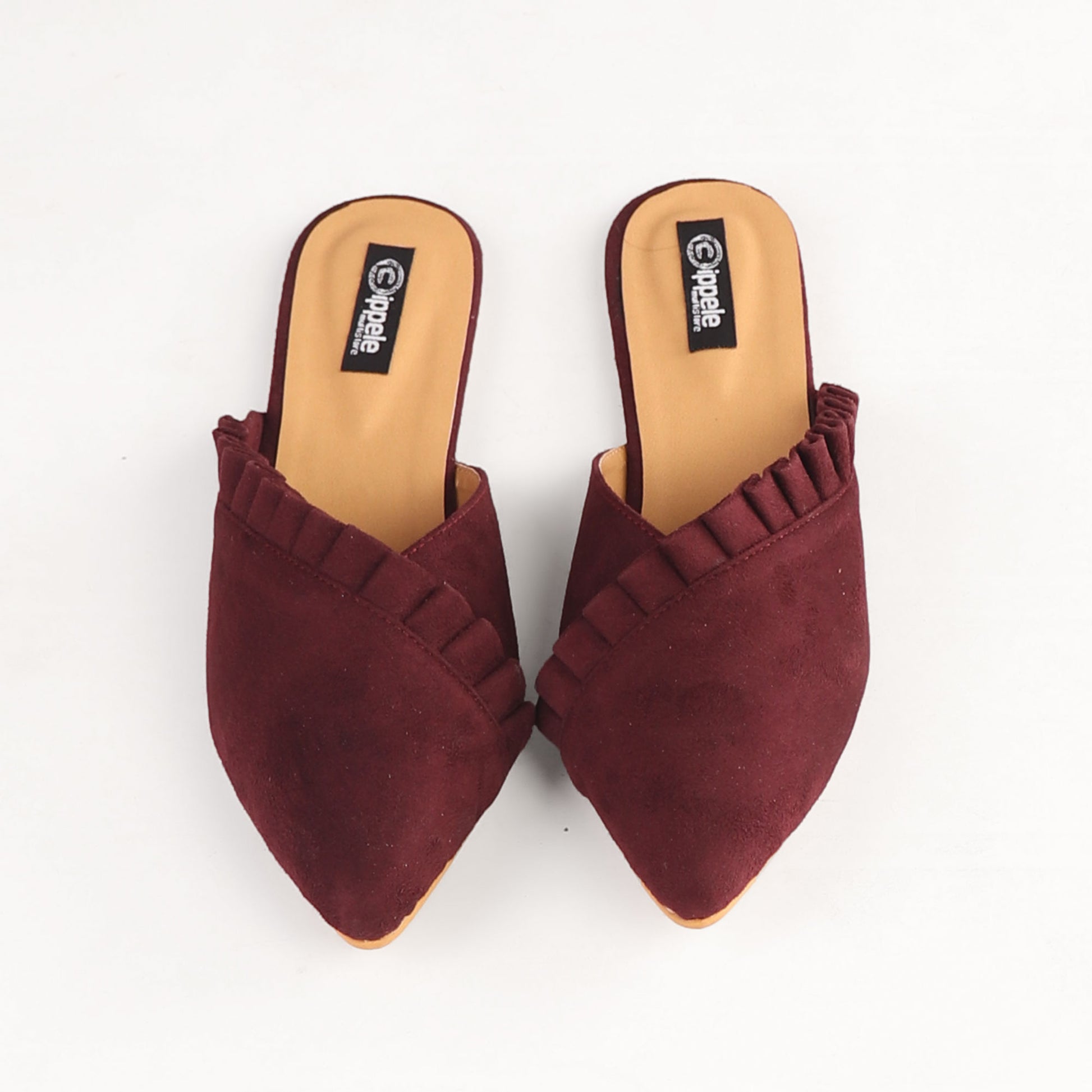 Foot Wear,The Suede Foliate Mule in Wine - Cippele Multi Store