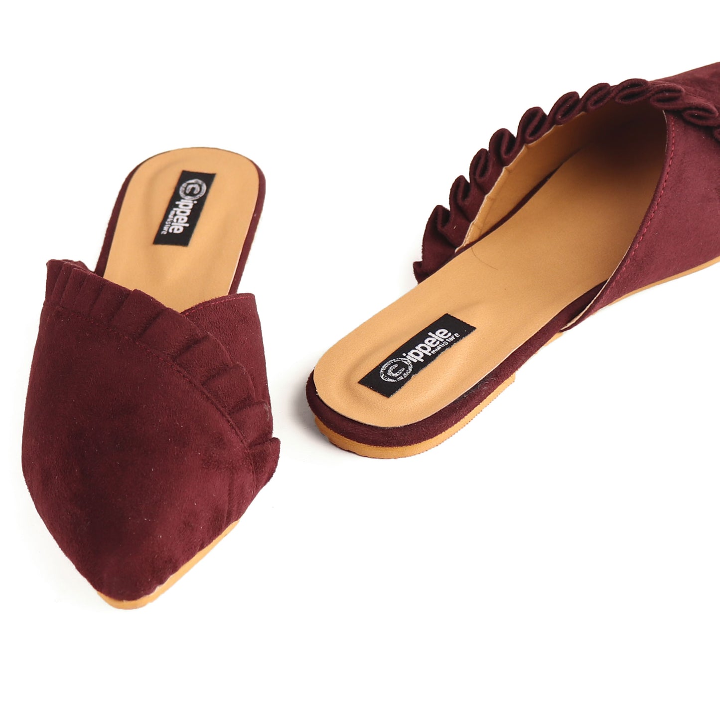 Foot Wear,The Suede Foliate Mule in Wine - Cippele Multi Store