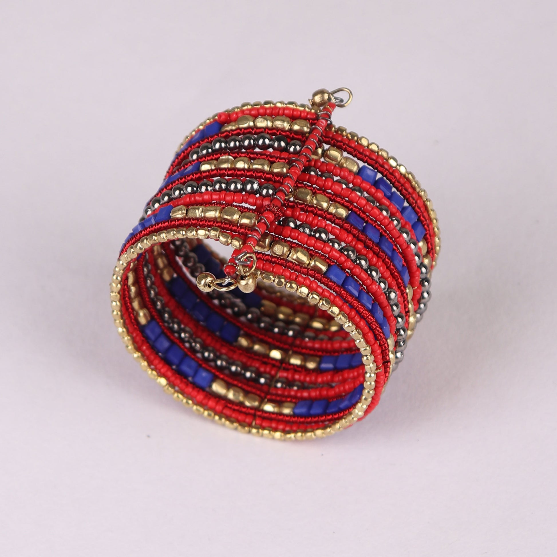 Hand Cuff,Red & Blue Boho Kada - Cippele Multi Store