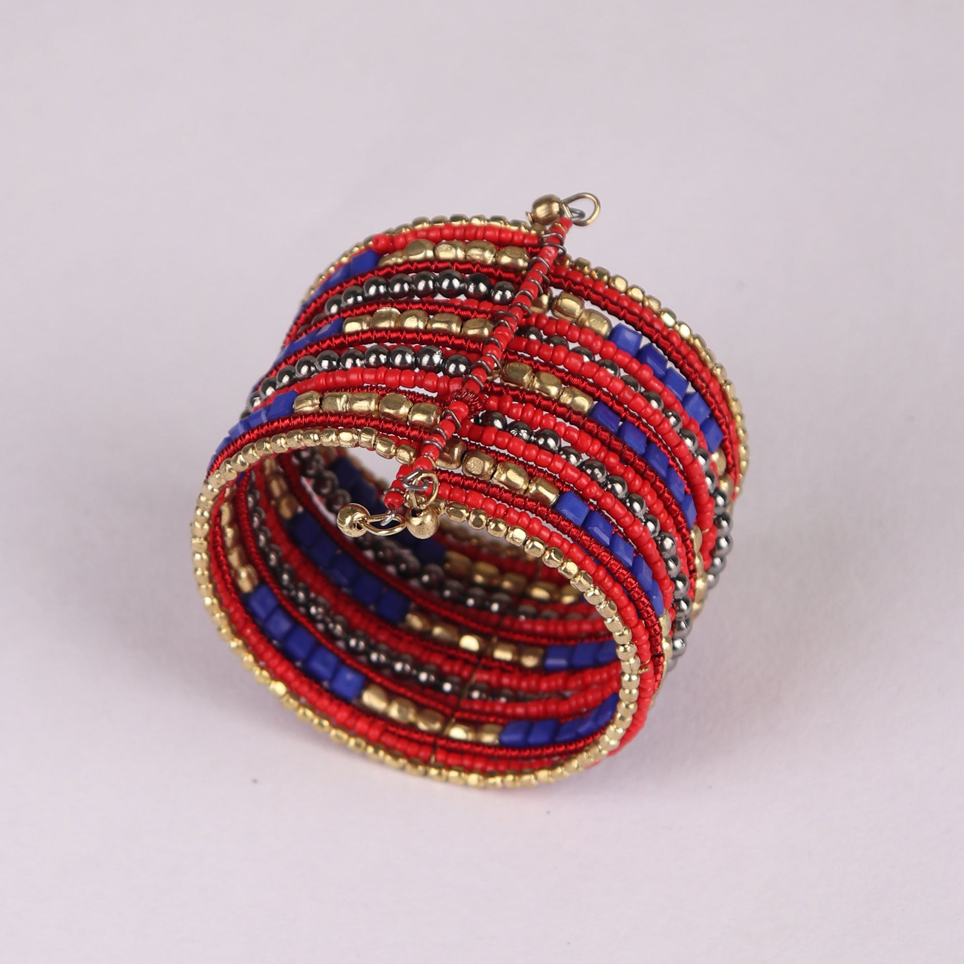 Hand Cuff,Red & Blue Boho Kada - Cippele Multi Store