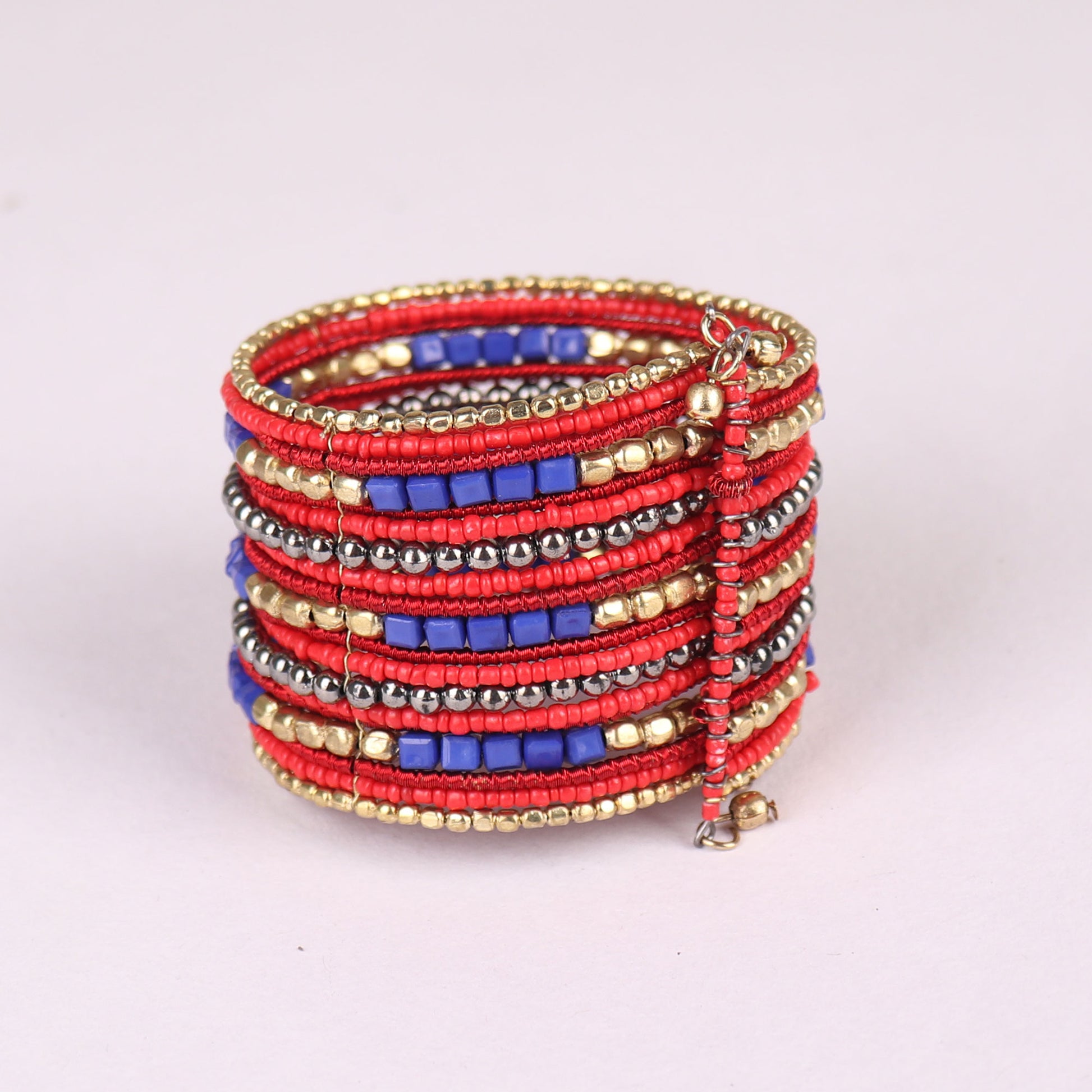 Hand Cuff,Red & Blue Boho Kada - Cippele Multi Store