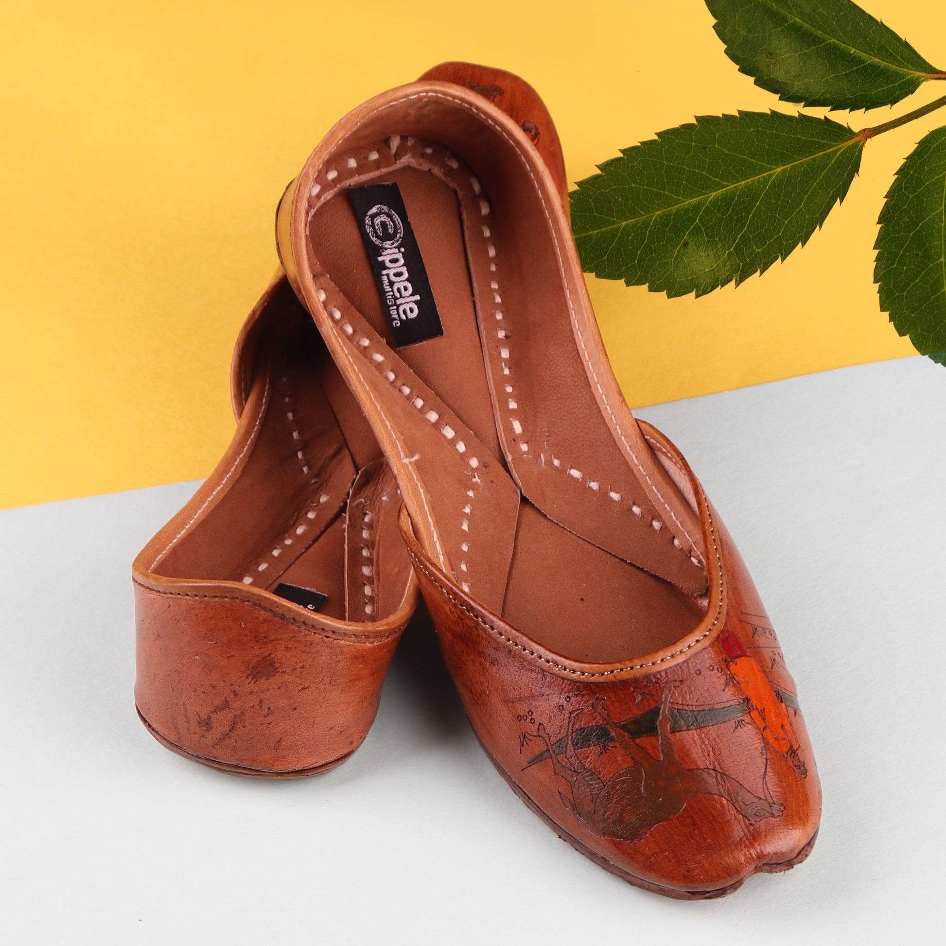 Foot Wear,The Hand Painted Banjara Jutti - Cippele Multi Store
