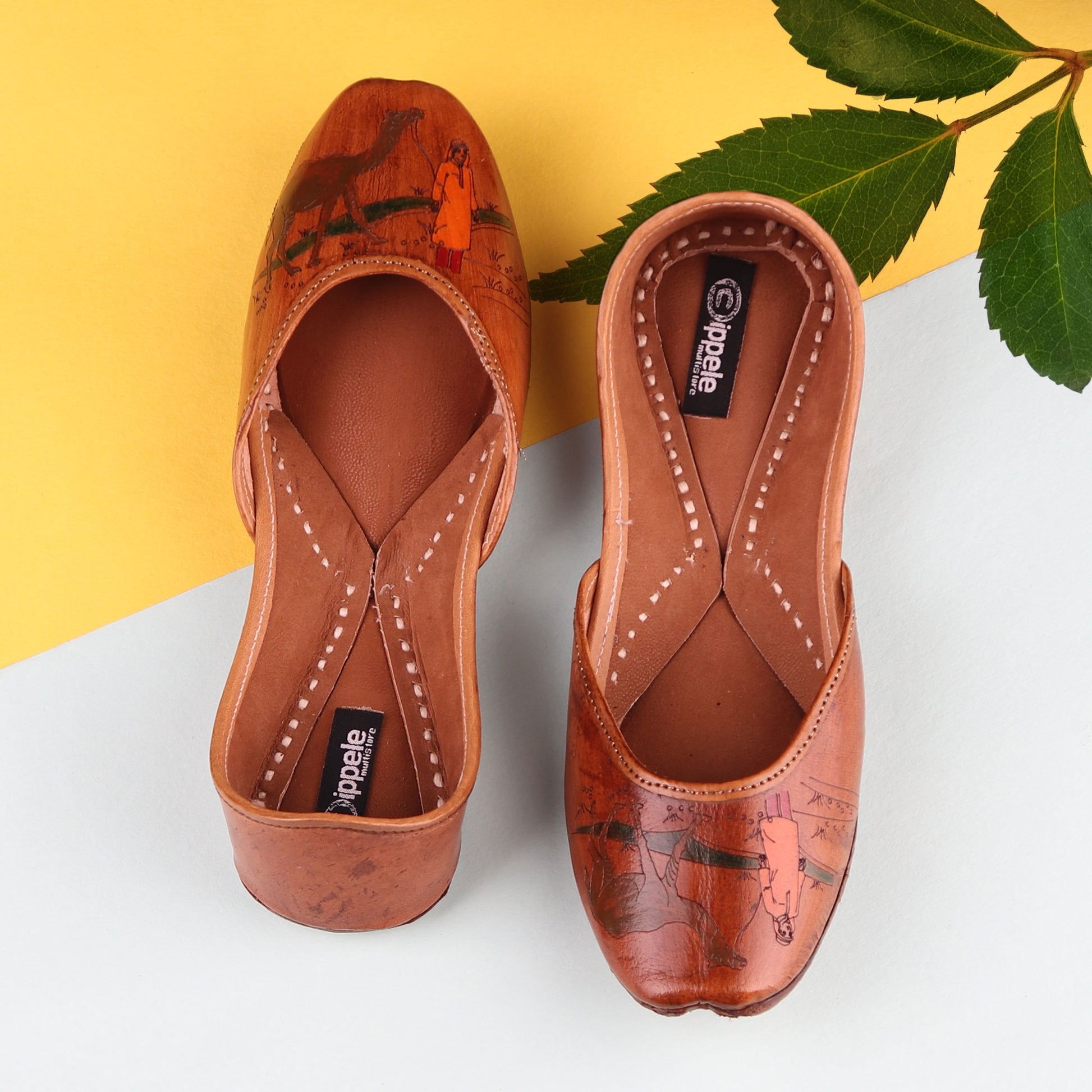 Foot Wear,The Hand Painted Banjara Jutti - Cippele Multi Store