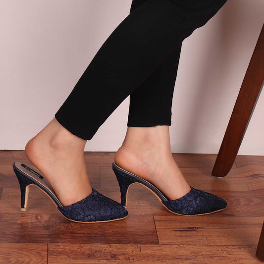 The Succulent Floral Heels in Blue