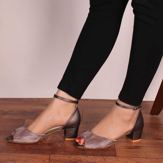 The Ripple Grey Block Heel