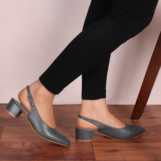 The Bluish Grey Block Heels