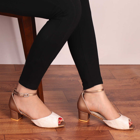 The Ripple Off White Block Heel