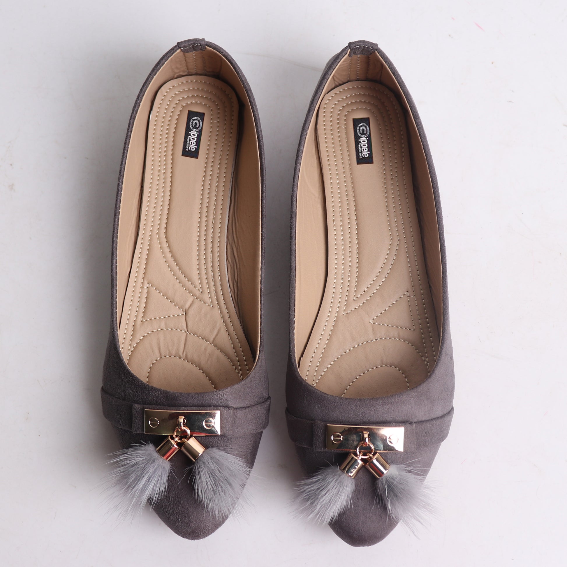 Foot Wear,Grey Tassel Bellies - Cippele Multi Store