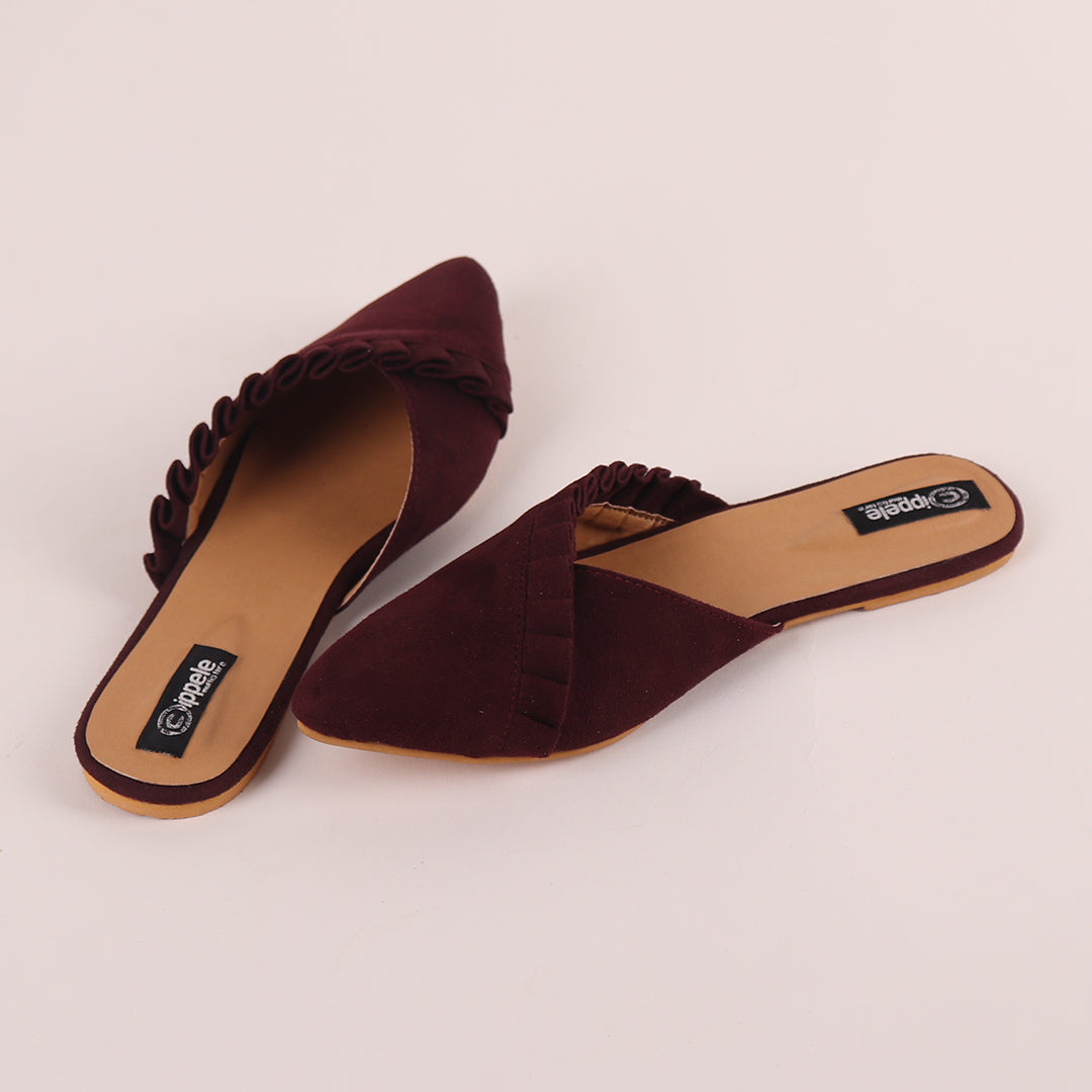 Foot Wear,The Suede Foliate Mule in Wine - Cippele Multi Store