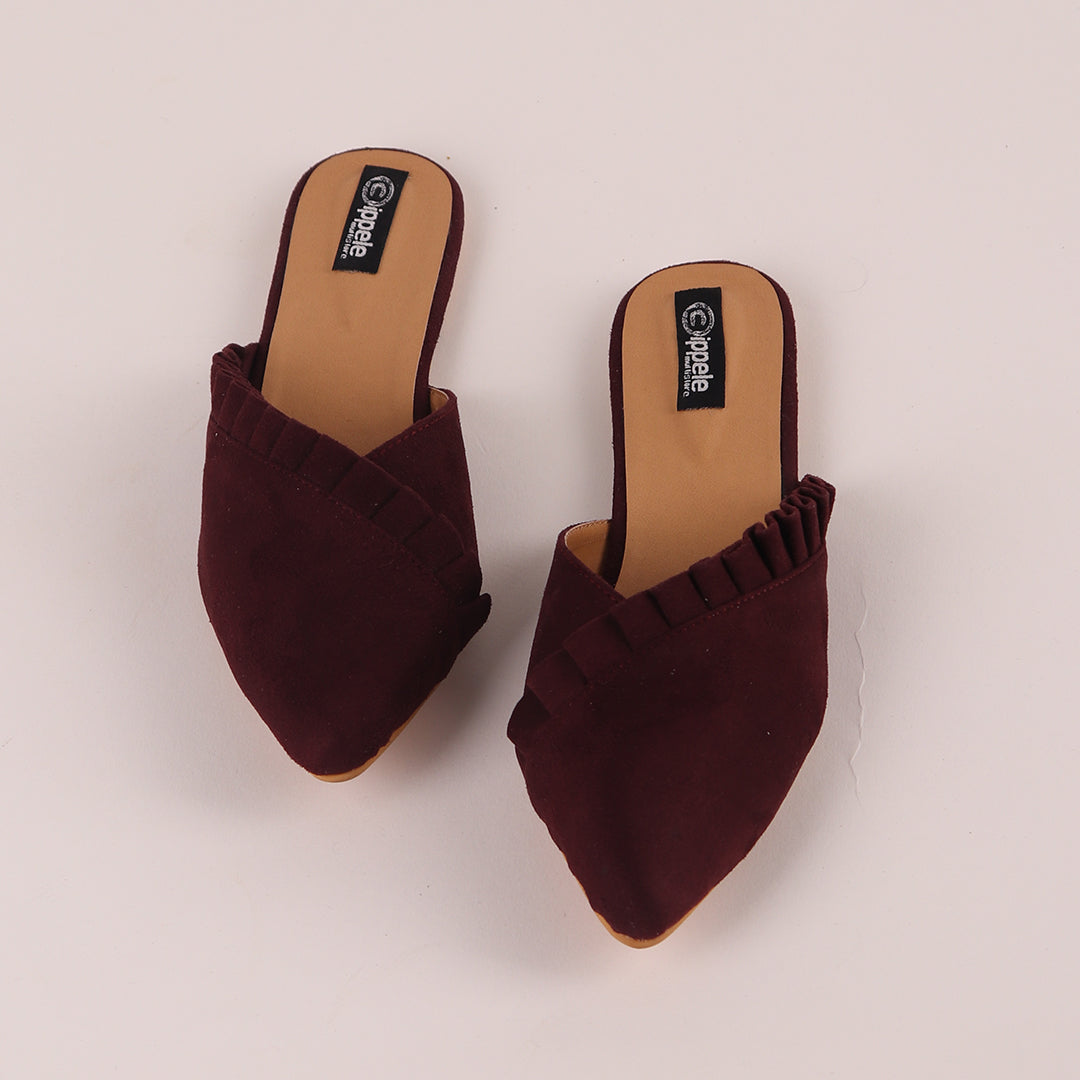 Foot Wear,The Suede Foliate Mule in Wine - Cippele Multi Store