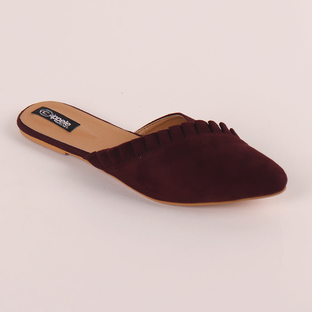 Foot Wear,The Suede Foliate Mule in Wine - Cippele Multi Store