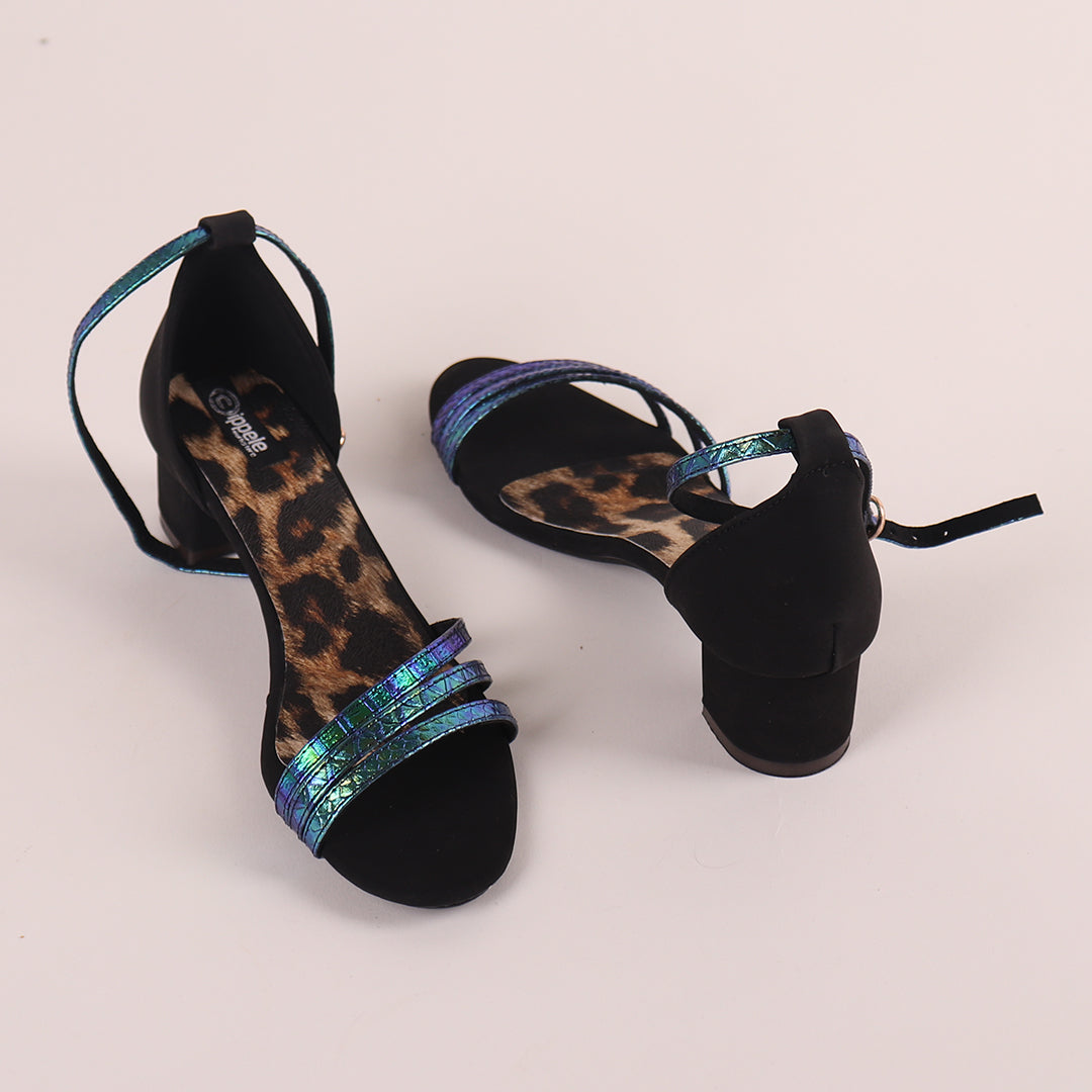 Foot Wear,Triple Strap Color Essence Block Heel - Cippele Multi Store
