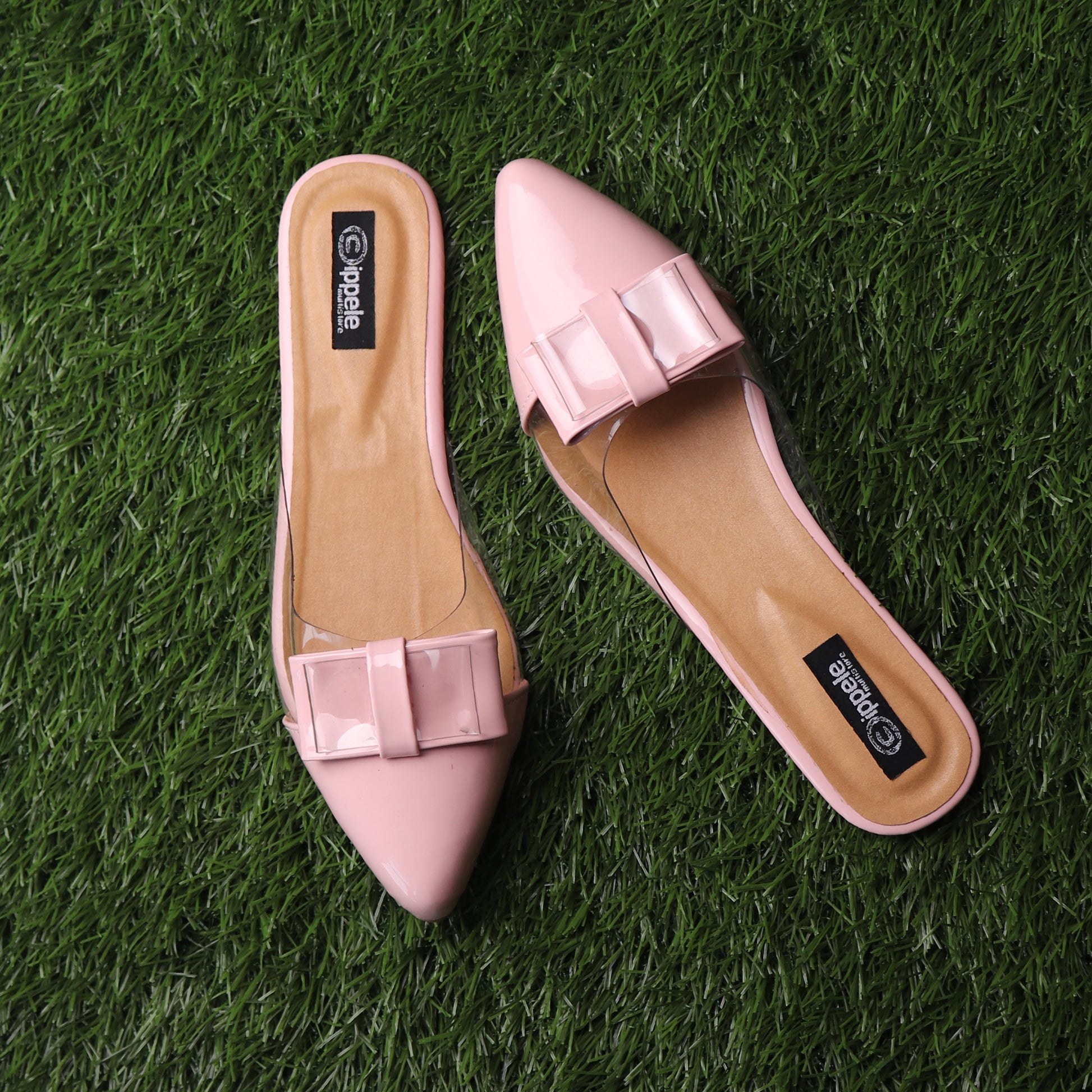 Foot Wear,The Finska Cookie Ribbon Mules in Baby Pink - Cippele Multi Store