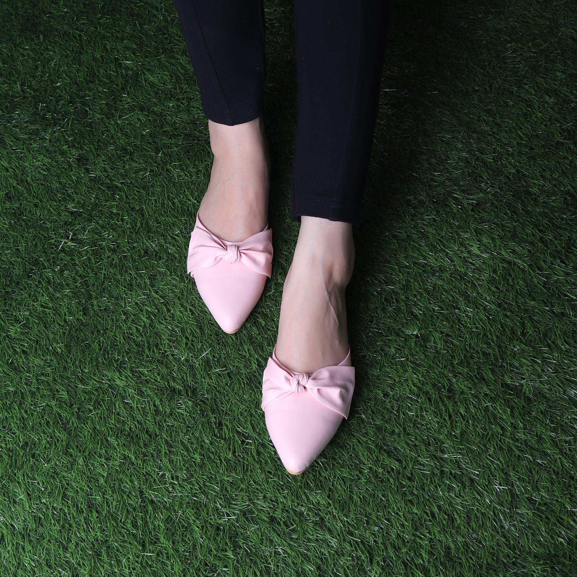 Foot Wear,The Charismatic Bow Mules in Pink - Cippele Multi Store