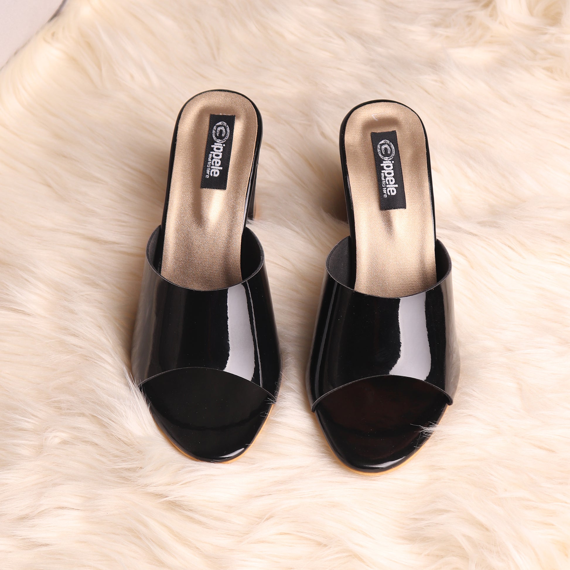 Foot Wear,The Pristine Black Block Heel - Cippele Multi Store