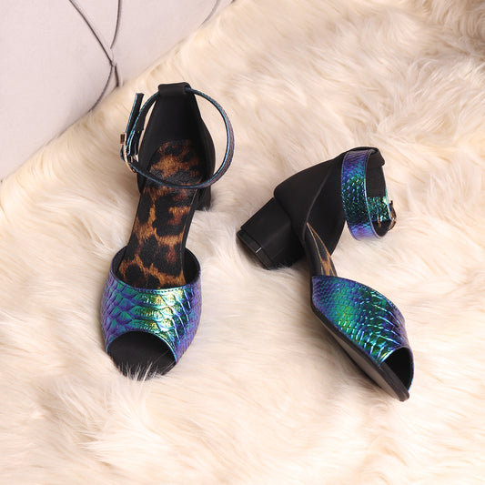 Foot Wear,The Single Flapped Color Essence Block Heel - Cippele Multi Store