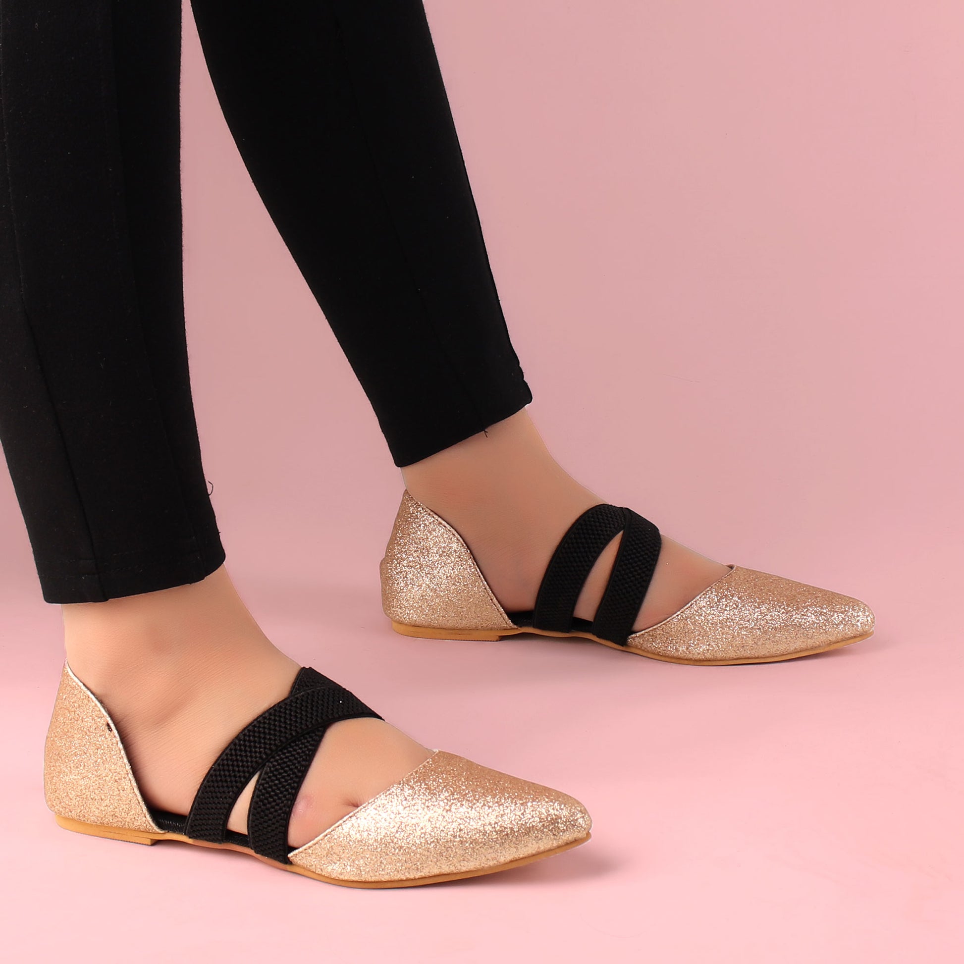 Foot Wear,Keep me Close Rose Gold Flats - Cippele Multi Store