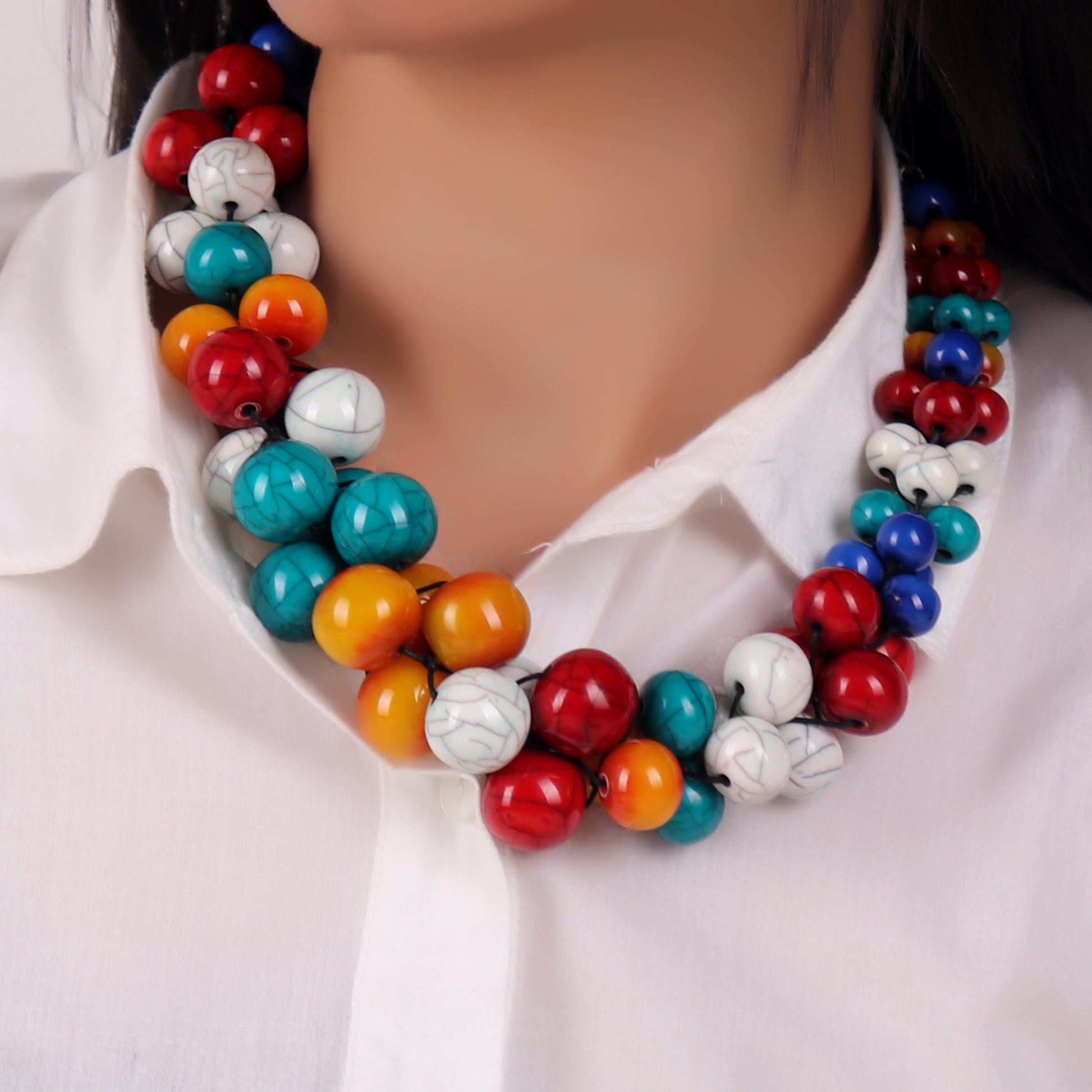 Necklace,Funky Beaded Necklace - Cippele Multi Store