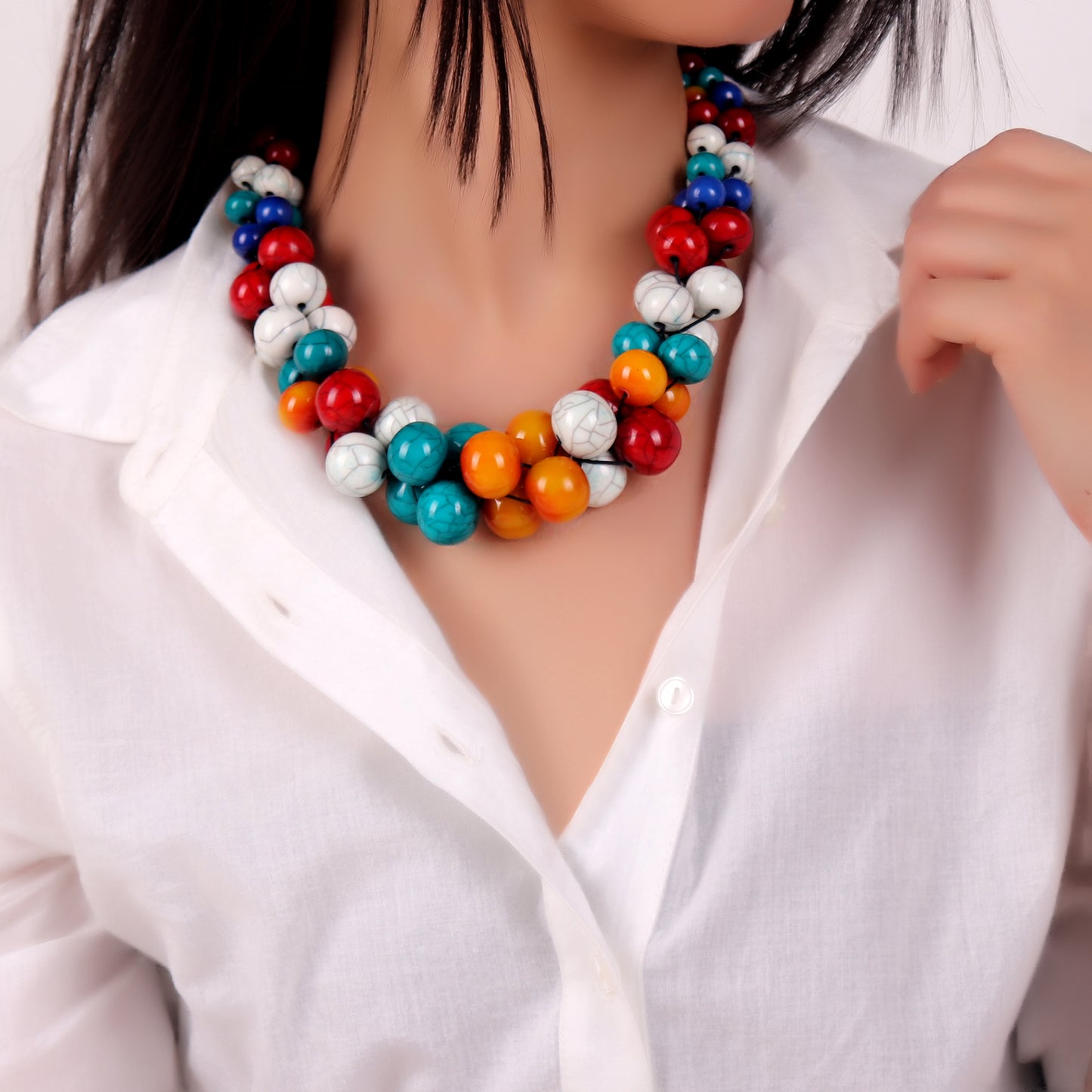 Necklace,Funky Beaded Necklace - Cippele Multi Store