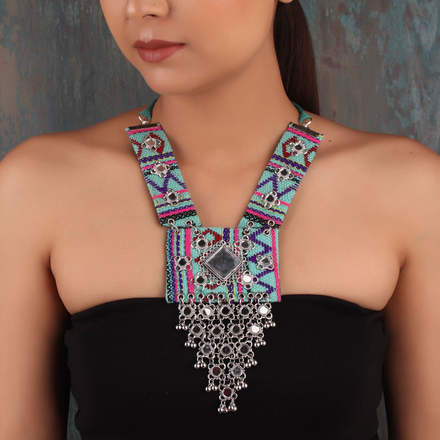 Necklace,The Naayika Necklace in Sea Blue - Cippele Multi Store
