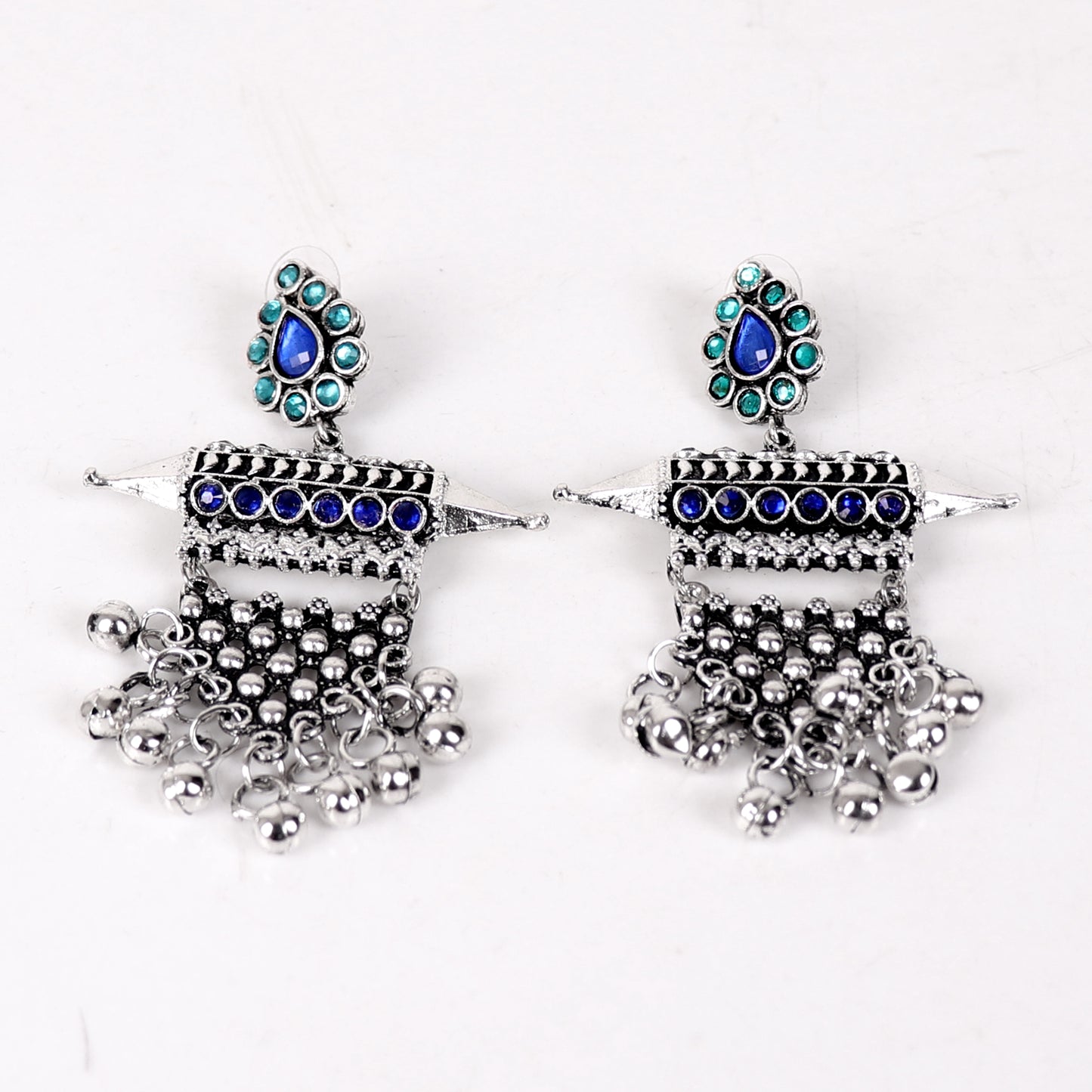 Earrings,Offbeat earrings (with Blue and Purple Rhinestones) - Cippele Multi Store