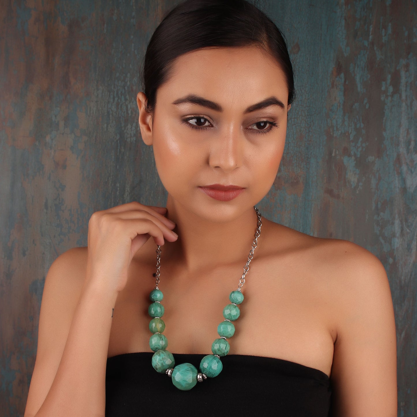 Necklace,The Ecstasy Poppye Necklace in Sea Green - Cippele Multi Store