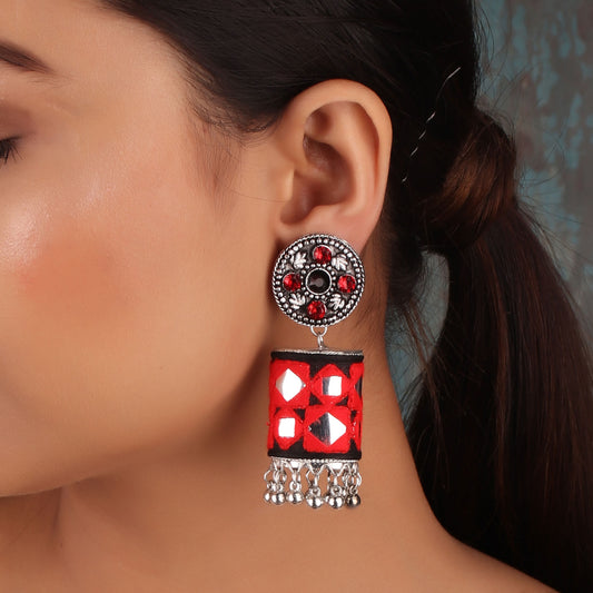 Earrings,The Artwork Earring in Red & Black - Cippele Multi Store