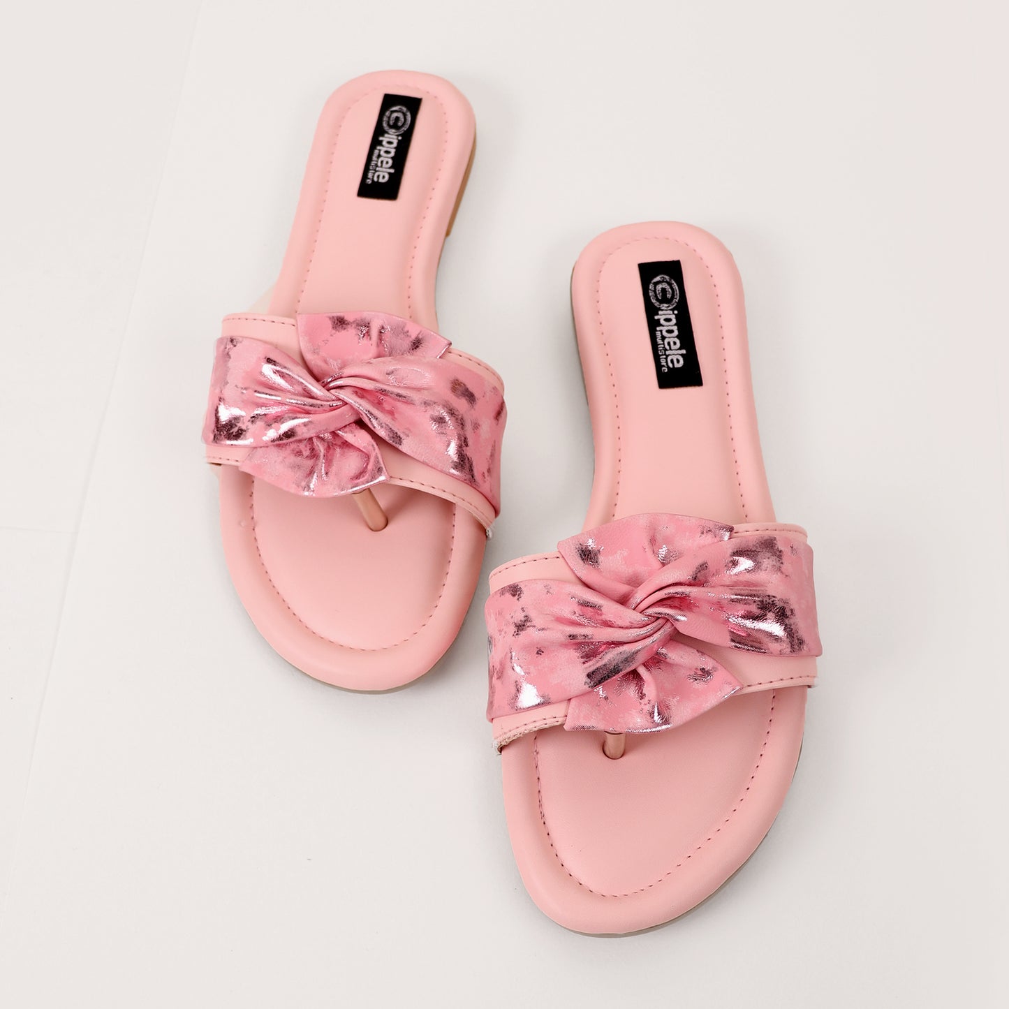 Foot Wear,Twist That Knot Flats in Baby Pink - Cippele Multi Store