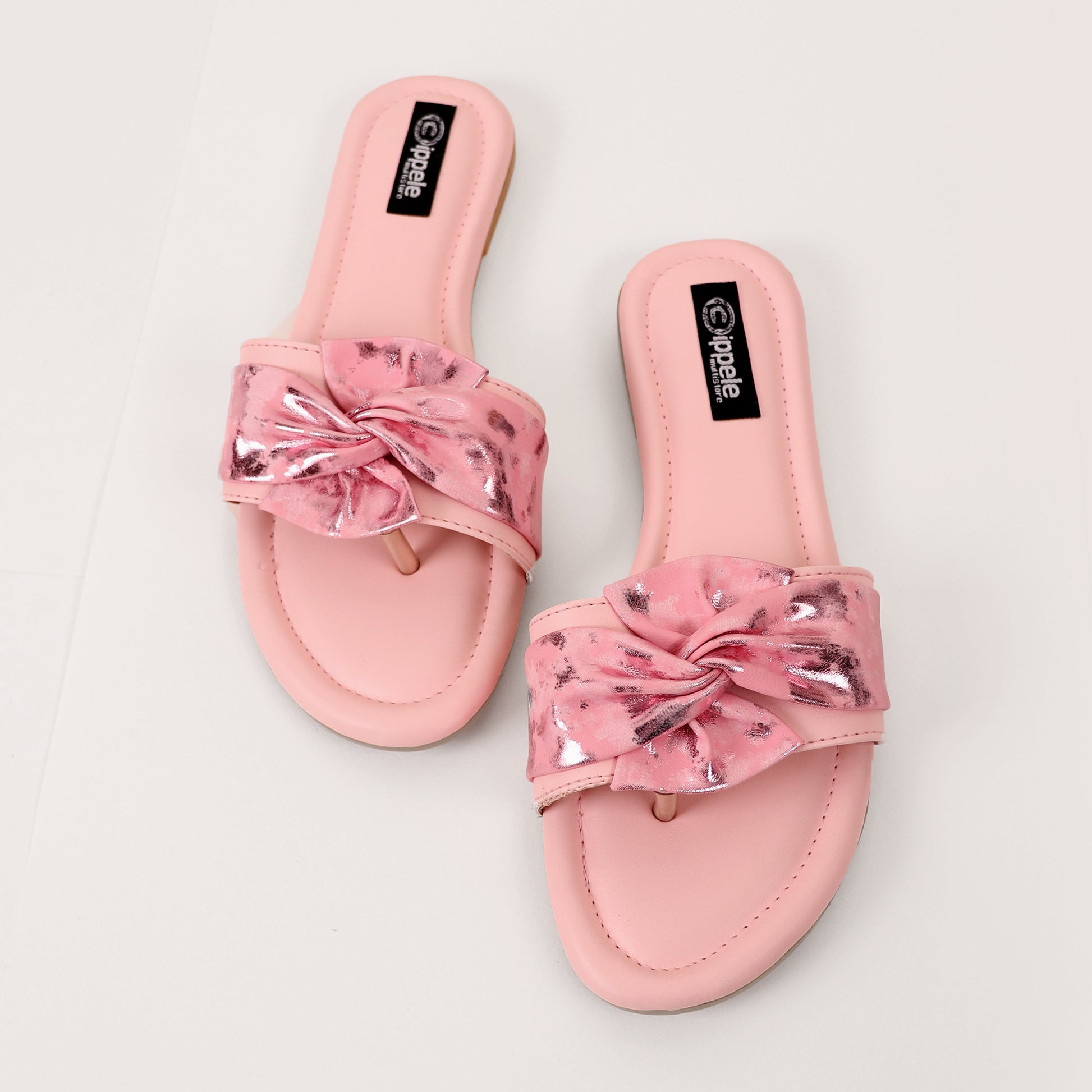 Foot Wear,Twist That Knot Flats in Baby Pink - Cippele Multi Store