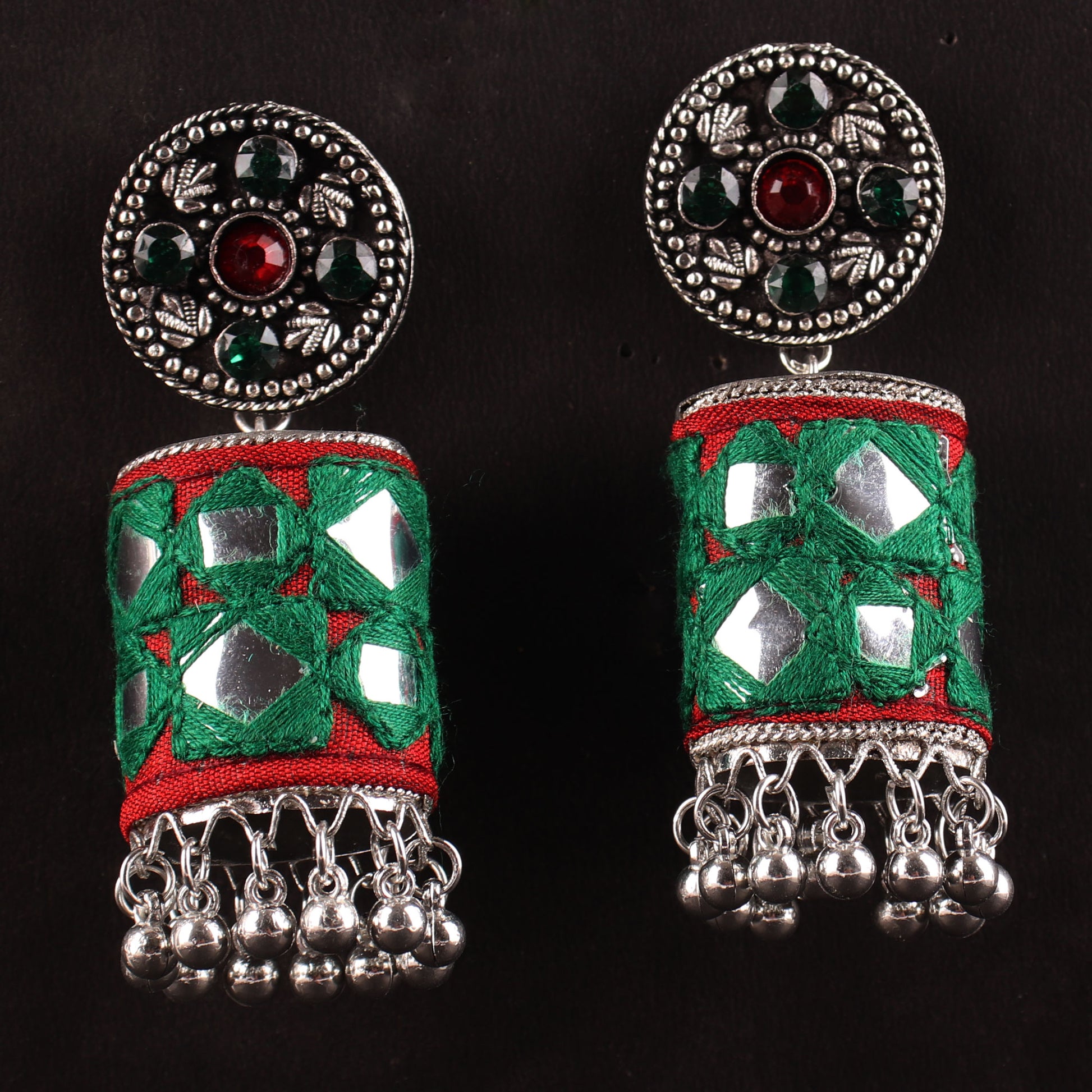 Earrings,The Artwork Earring in Green & Red - Cippele Multi Store
