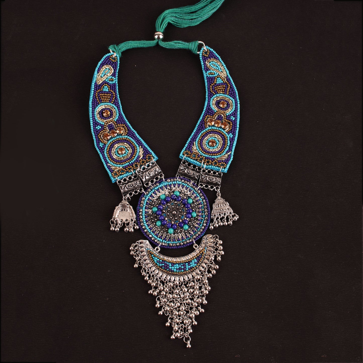Necklace,The Picasso Art Necklace in Blue - Cippele Multi Store
