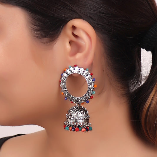 Earrings,Endearing Earrings with Jhoomer in Multicolor - Cippele Multi Store