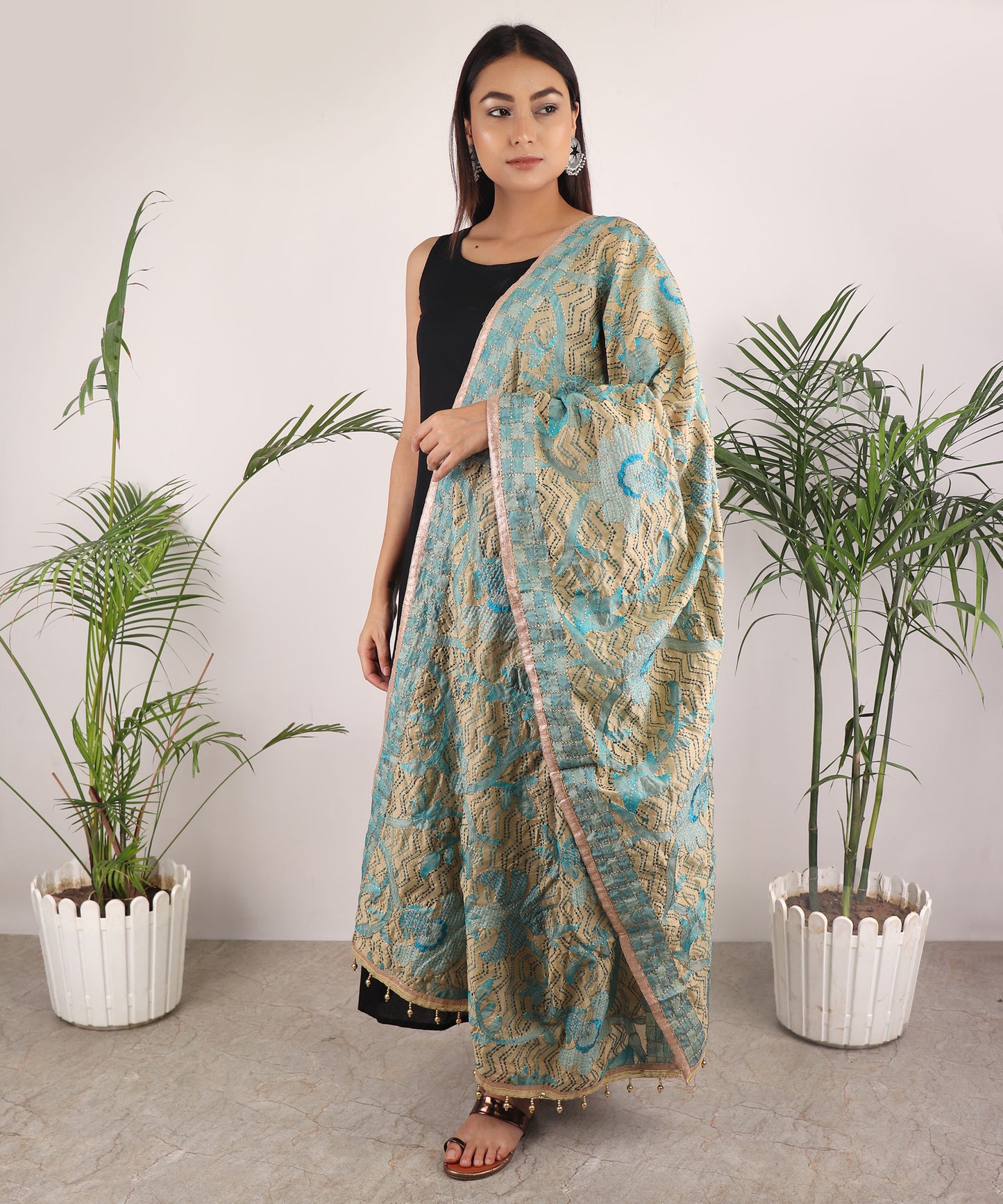 Dupatta,The Artistic Phulkari Dupatta - Cippele Multi Store