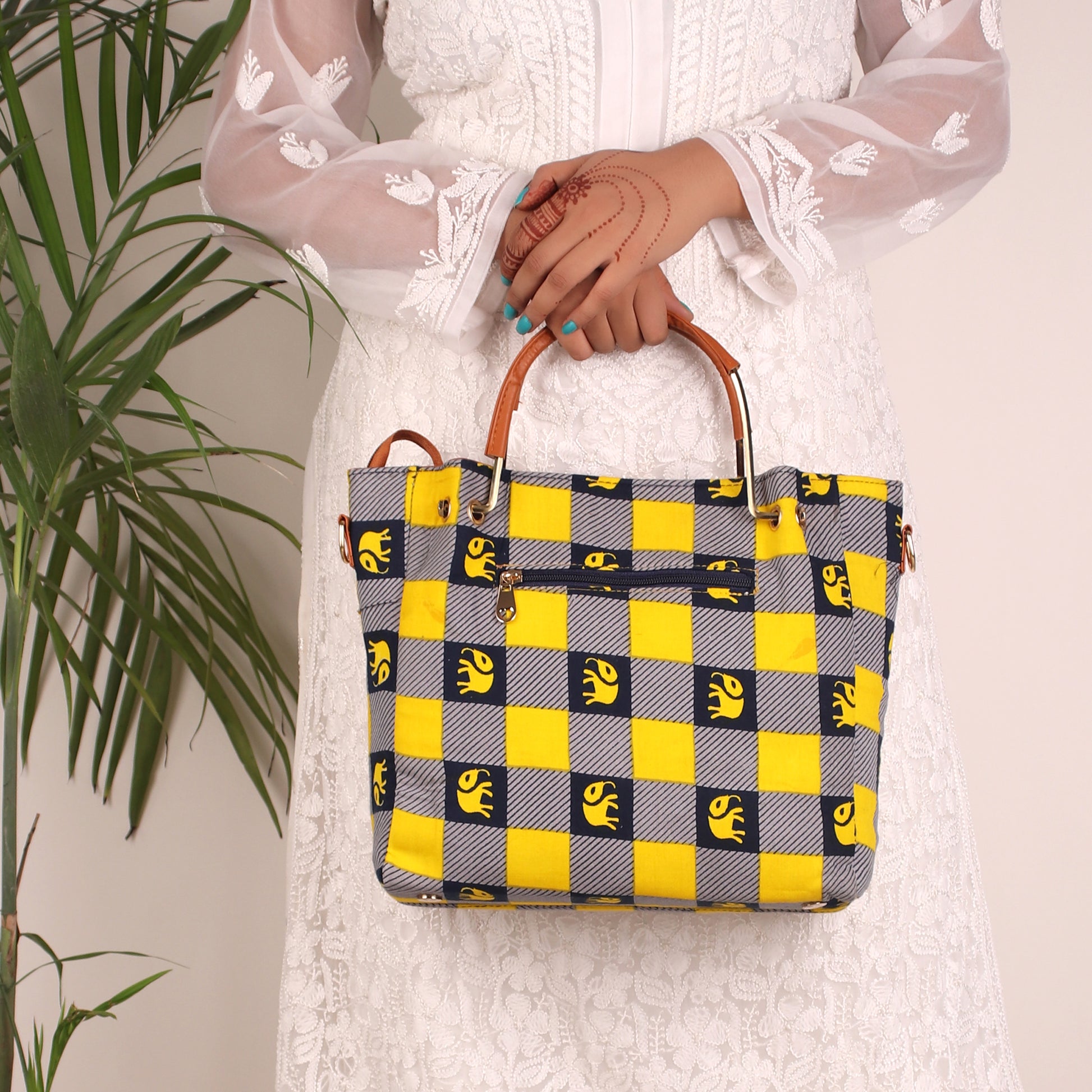 Tote Bag,The Bishop chequered Fabric Tote Bag - Cippele Multi Store