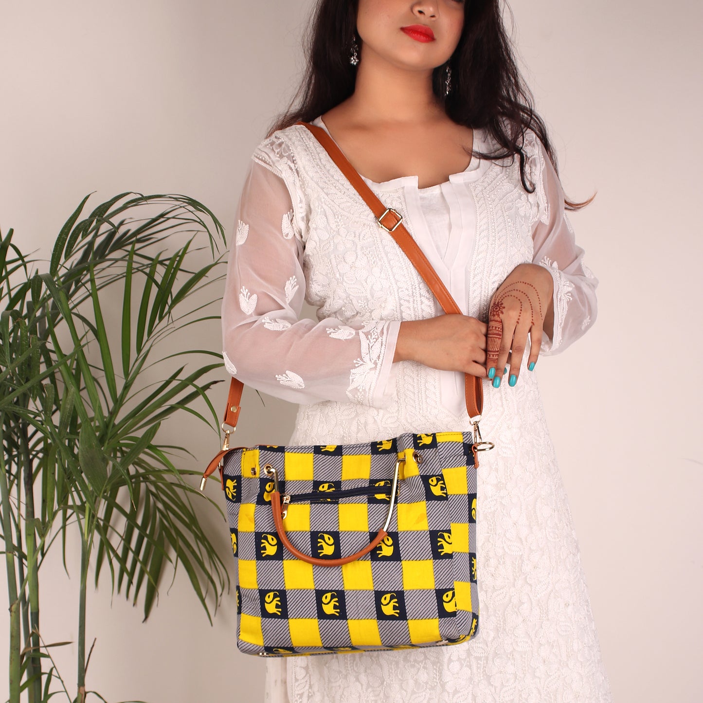Tote Bag,The Bishop chequered Fabric Tote Bag - Cippele Multi Store