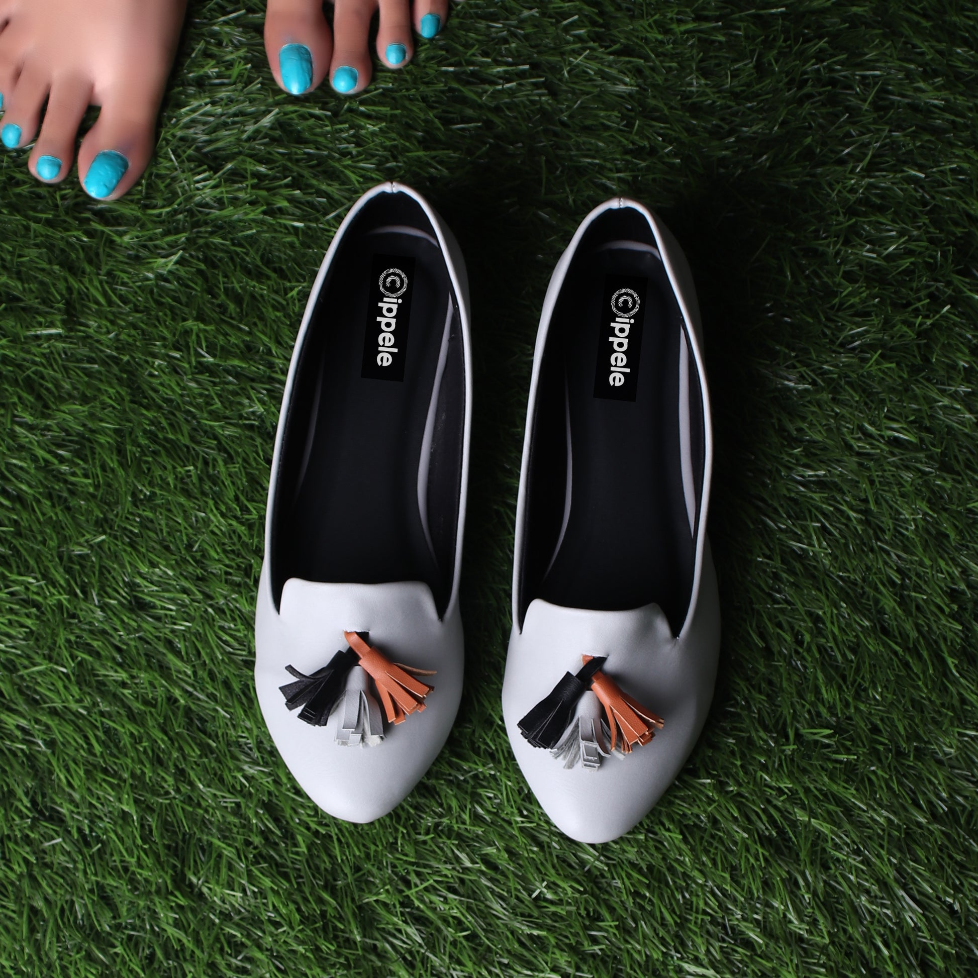 Foot Wear,The Frolicking Tassel Belly in Grey - Cippele Multi Store