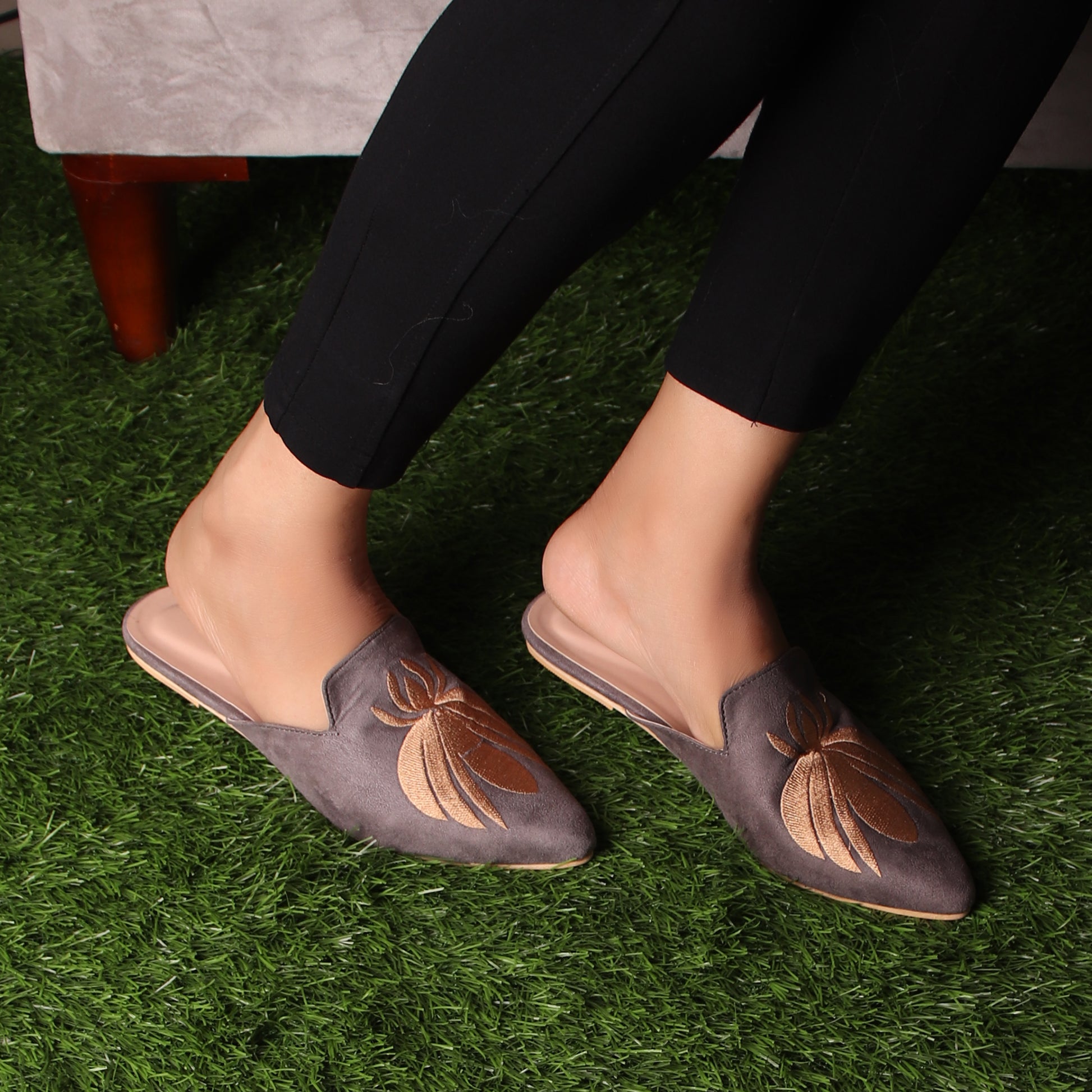 Foot Wear,The Iris Grey Mules - Cippele Multi Store