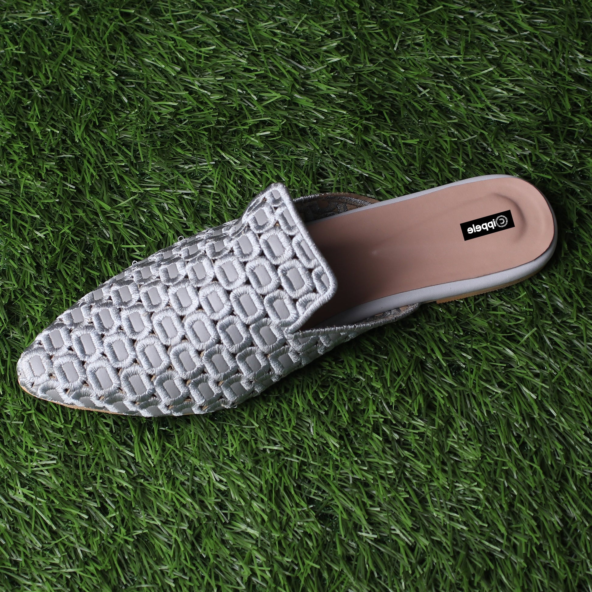 Foot Wear,The Quintessential Fabric Blocks Grey Mules - Cippele Multi Store