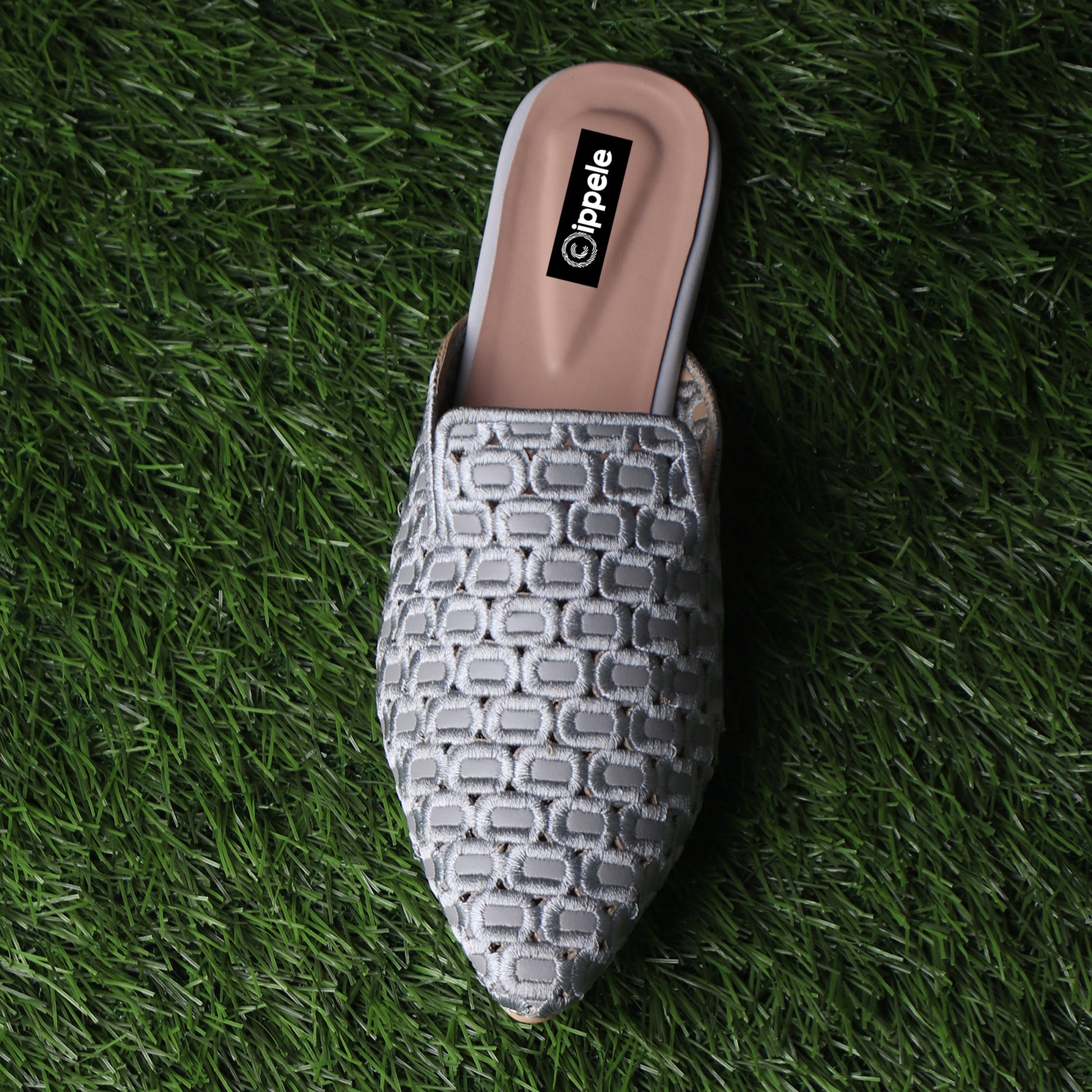 Foot Wear,The Quintessential Fabric Blocks Grey Mules - Cippele Multi Store
