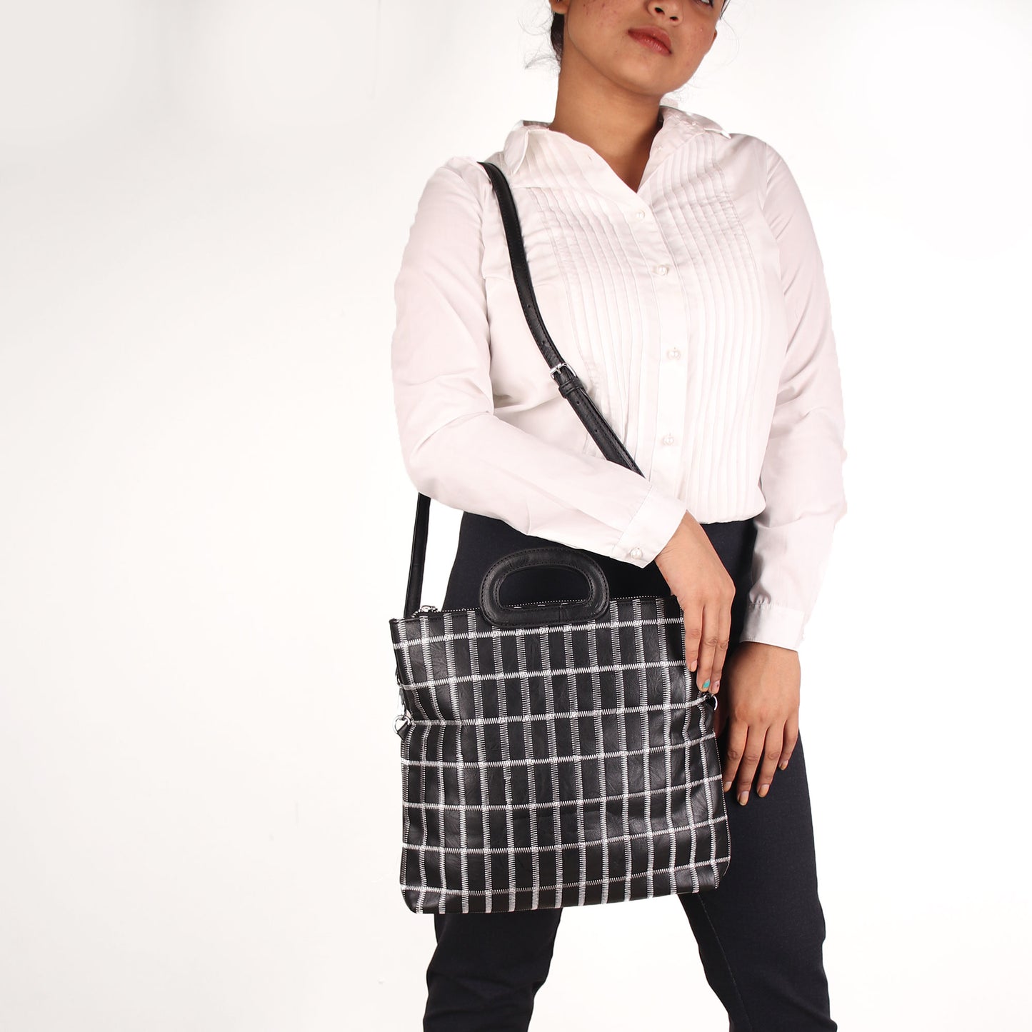 Sling Bag,The seamless Classical checkered Mix Bag in Black - Cippele Multi Store
