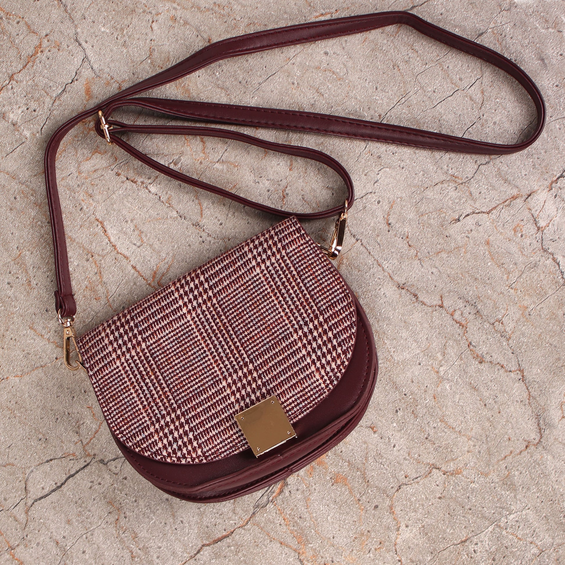 Sling Bag,The Crunchy Checkered Sling Bag - Cippele Multi Store
