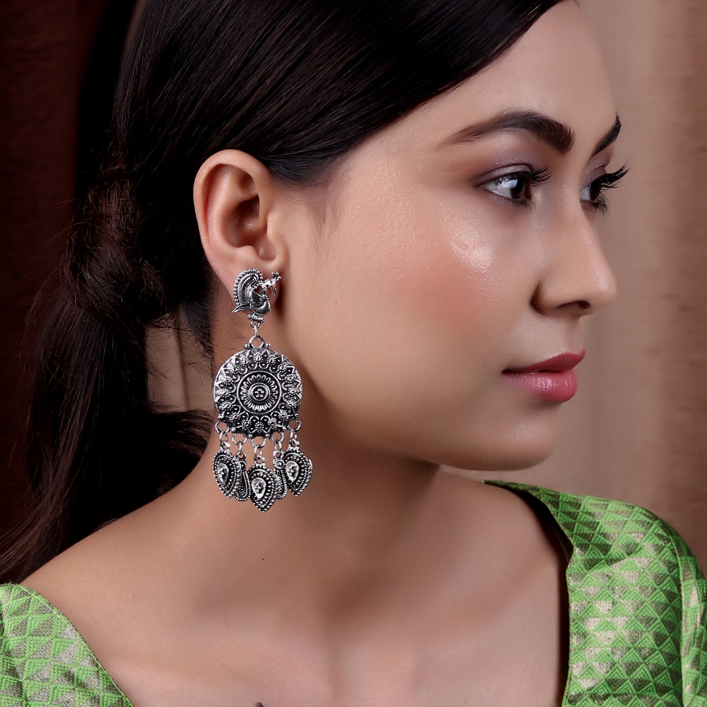 Earrings,The Royal Swan Earring in Oxidized Silver - Cippele Multi Store