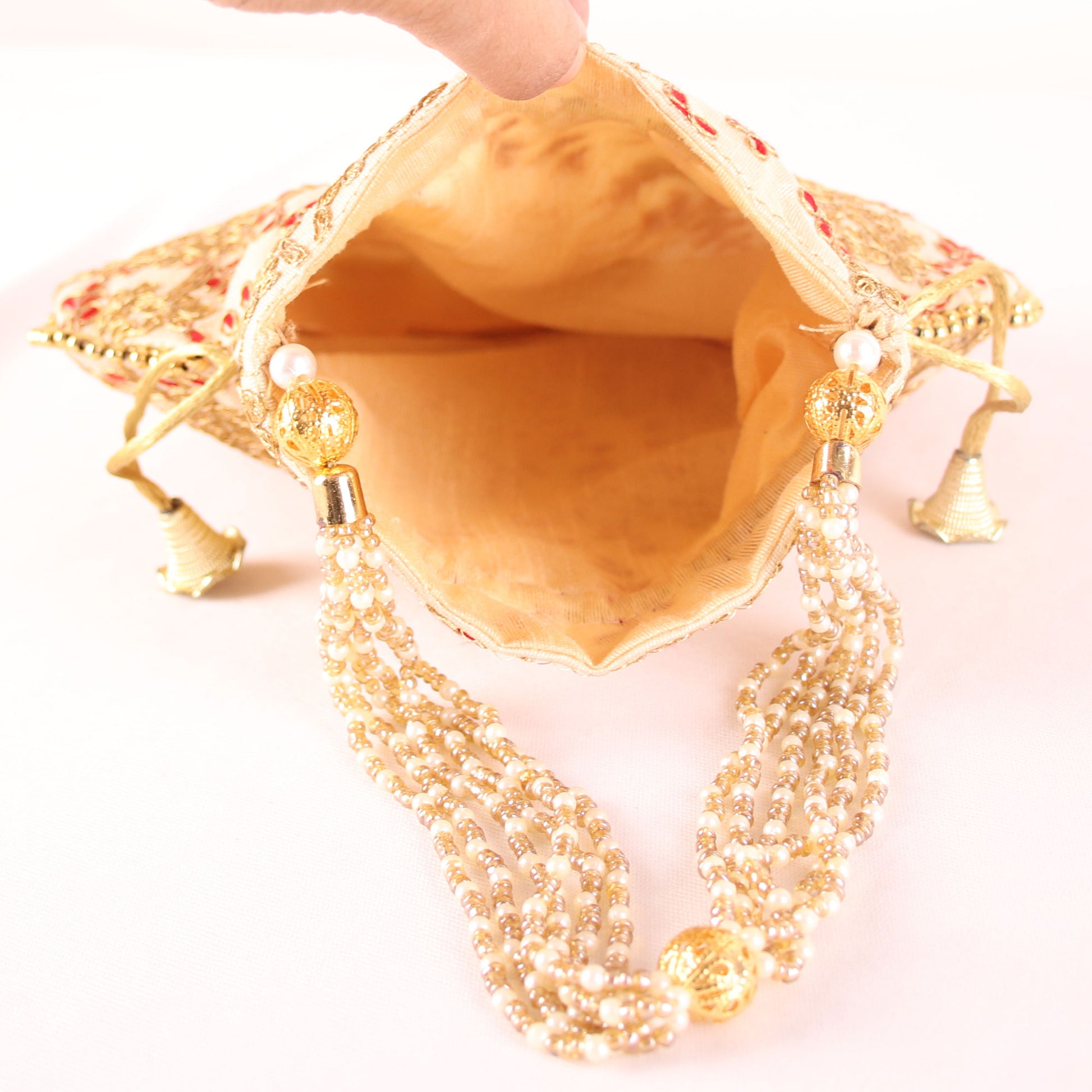 Potli,The Golden Amulet off White Potli - Cippele Multi Store