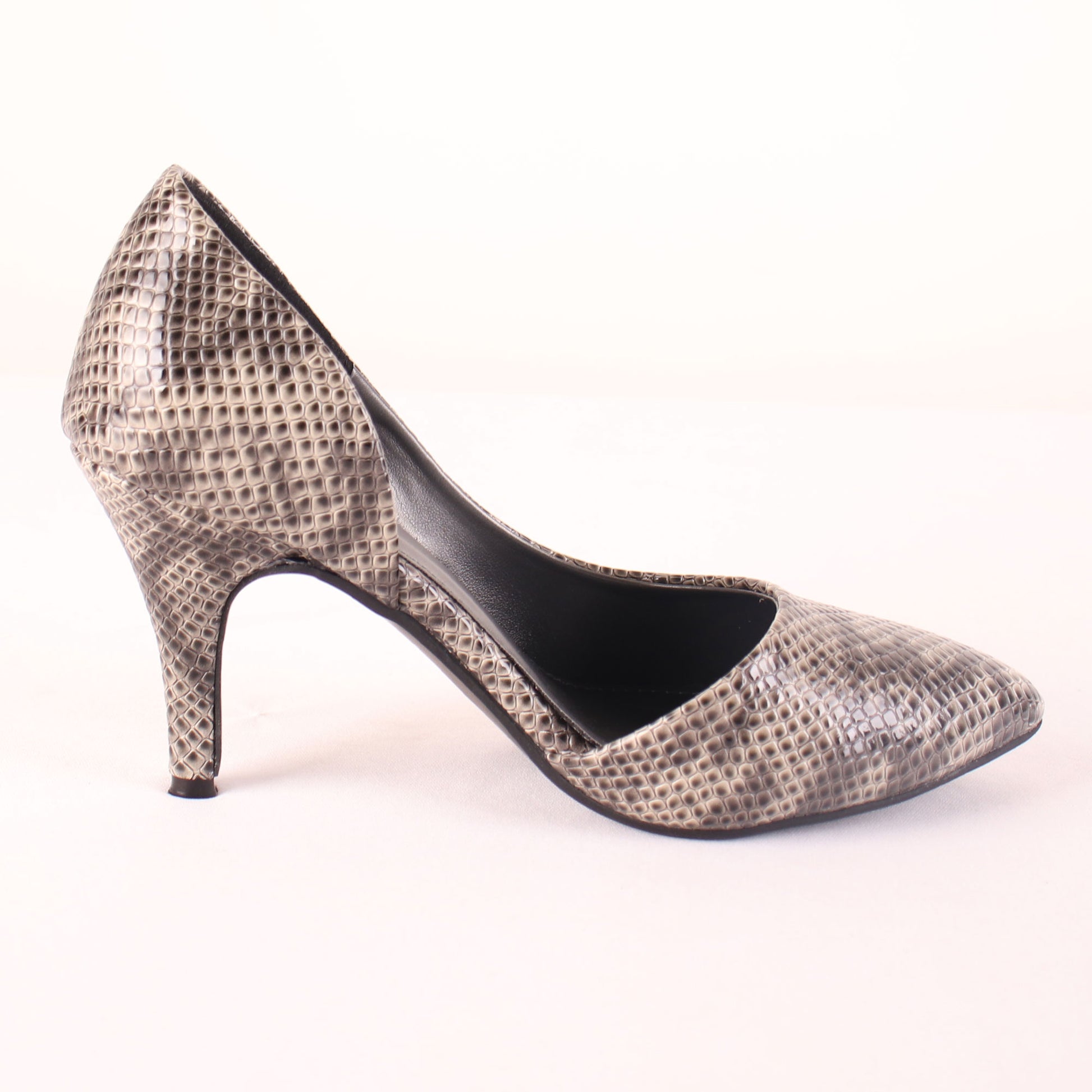 Foot Wear,The Awe-inspiring Snake Printed D'Orsay Pumps in Grey - Cippele Multi Store