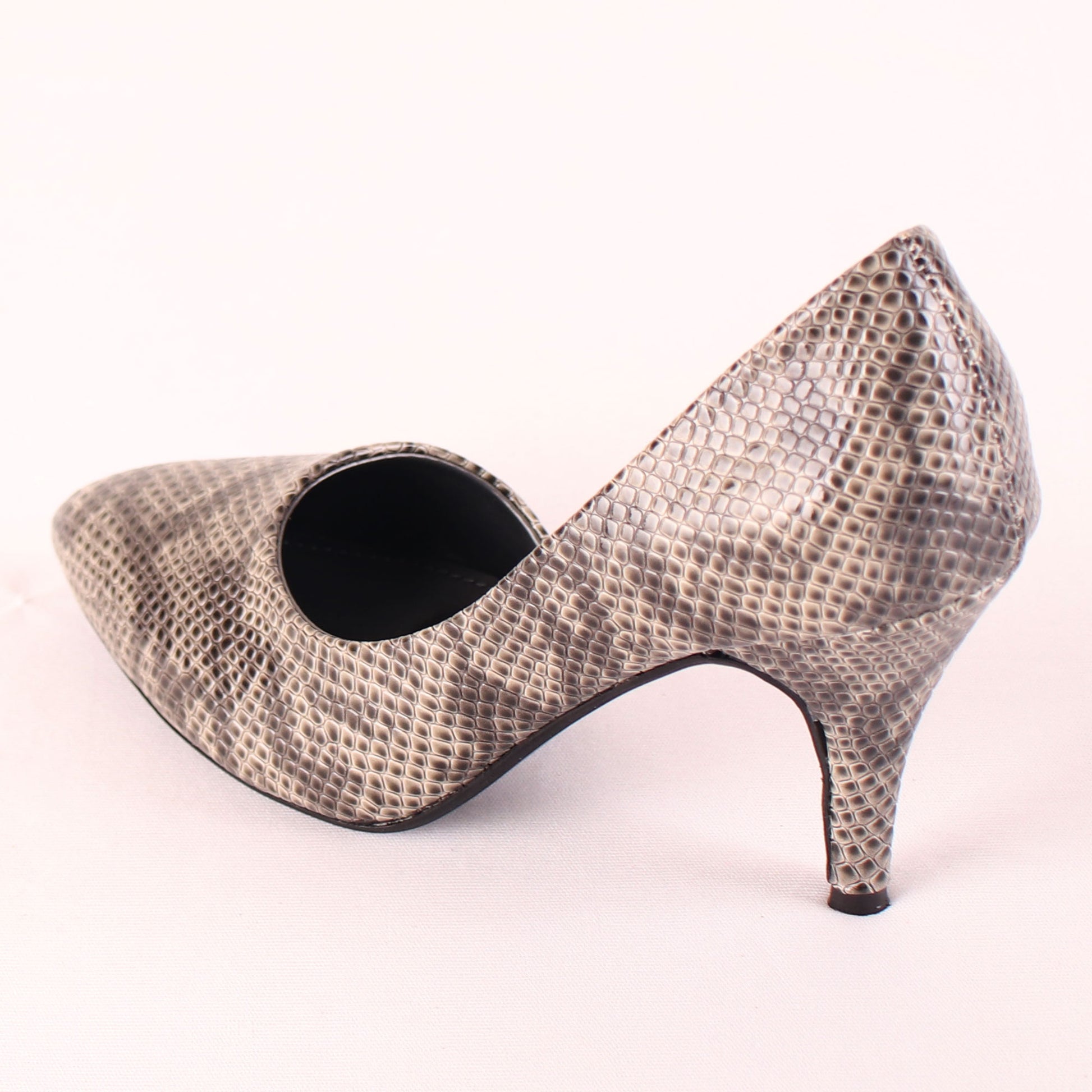 Foot Wear,The Awe-inspiring Snake Printed D'Orsay Pumps in Grey - Cippele Multi Store