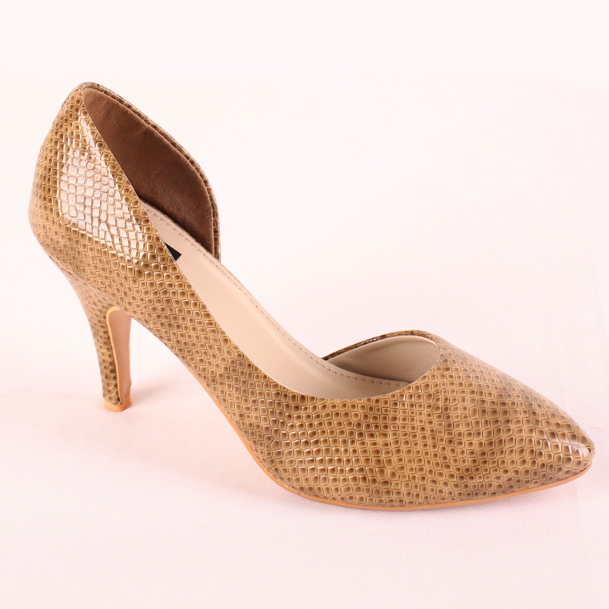 Foot Wear,The Awe-inspiring Snake Printed D'Orsay Pumps in Pale Green - Cippele Multi Store