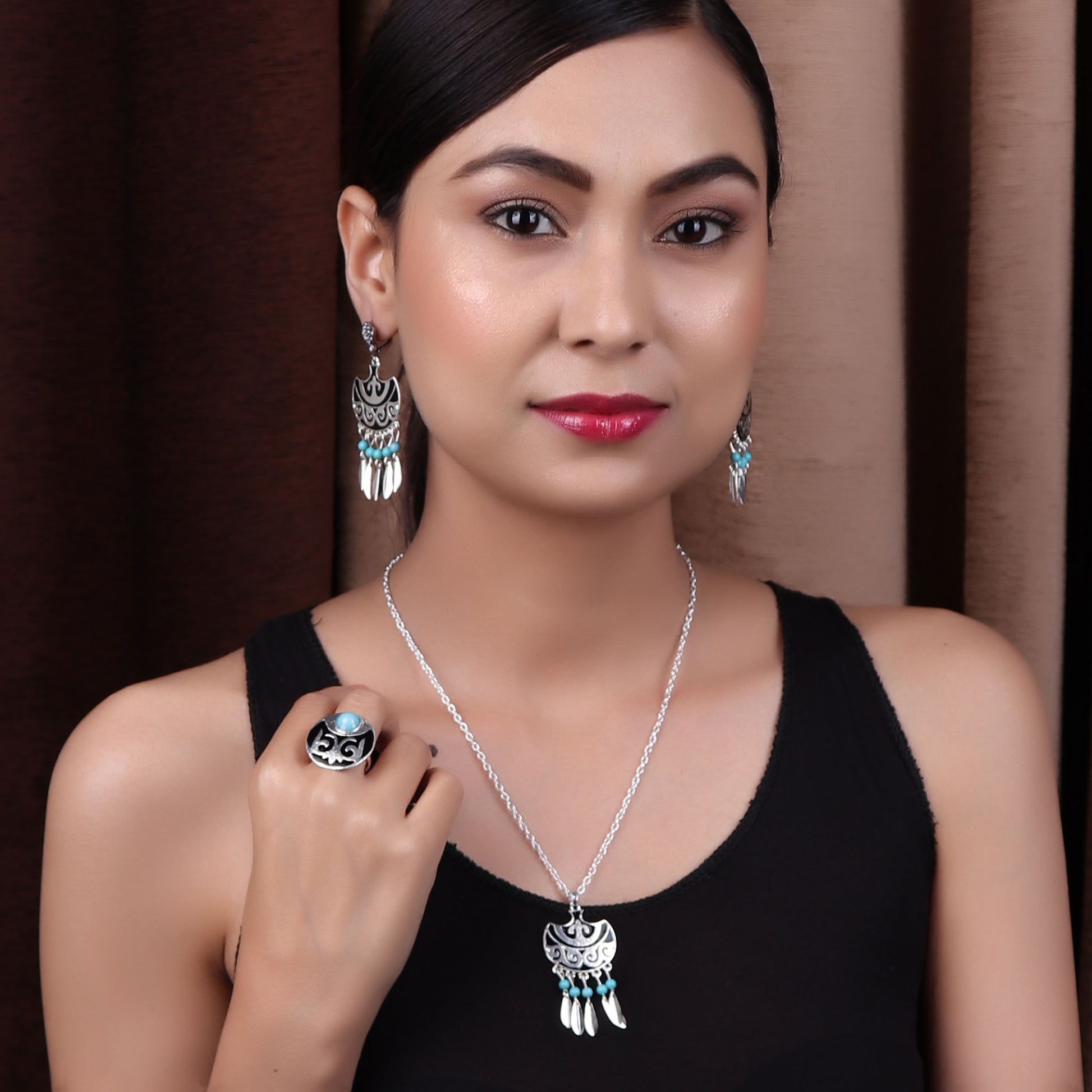 Necklace Set,The Ethiopian Tribal Set in Blue - Cippele Multi Store