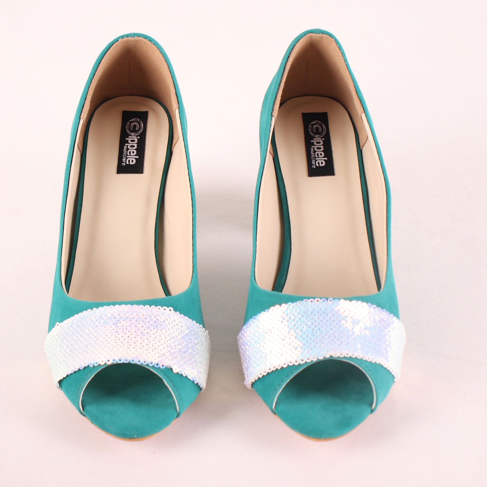 Foot Wear,The Ravishing Fillet Suede Block Heel in Green - Cippele Multi Store